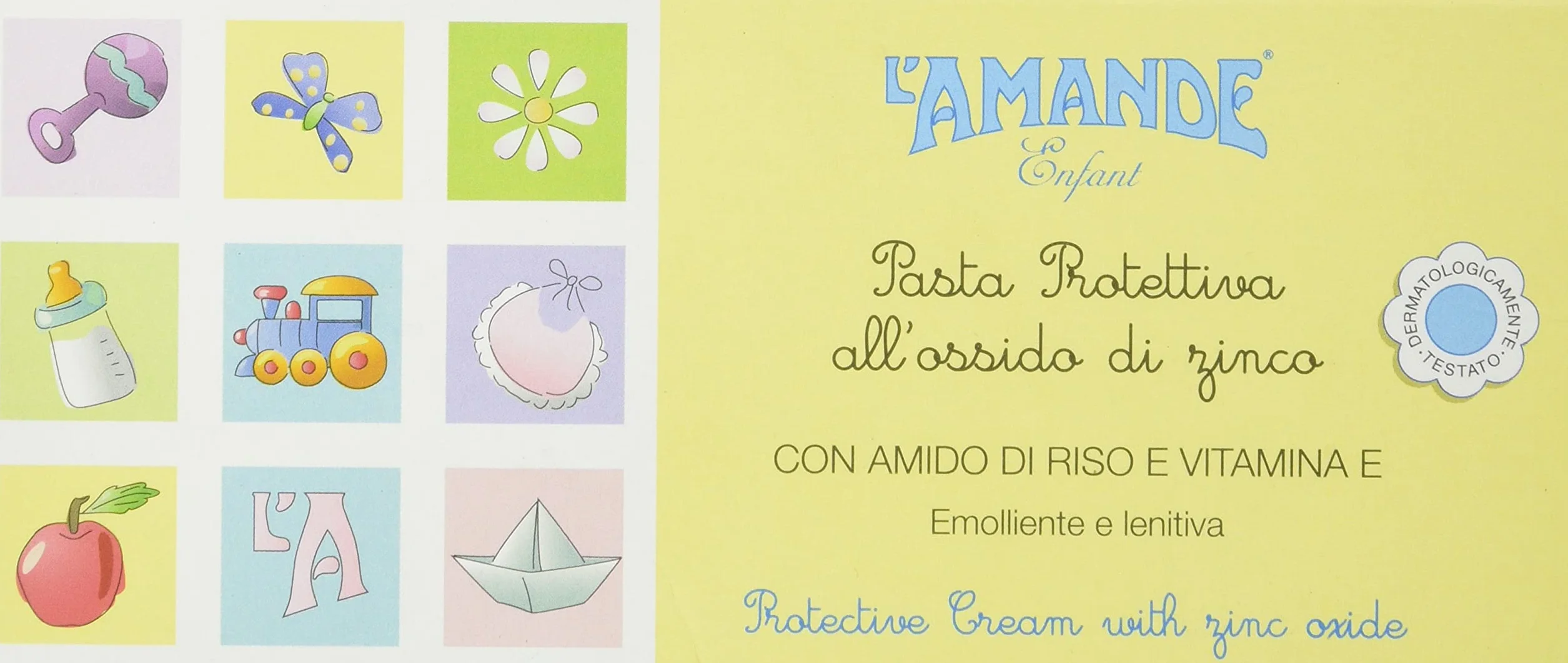 L'AMANDE Pasta Cambio Pannolino Neonati e Bambini all'Ossido di Zinco, Crema Pannolino Protettiva 150 ml