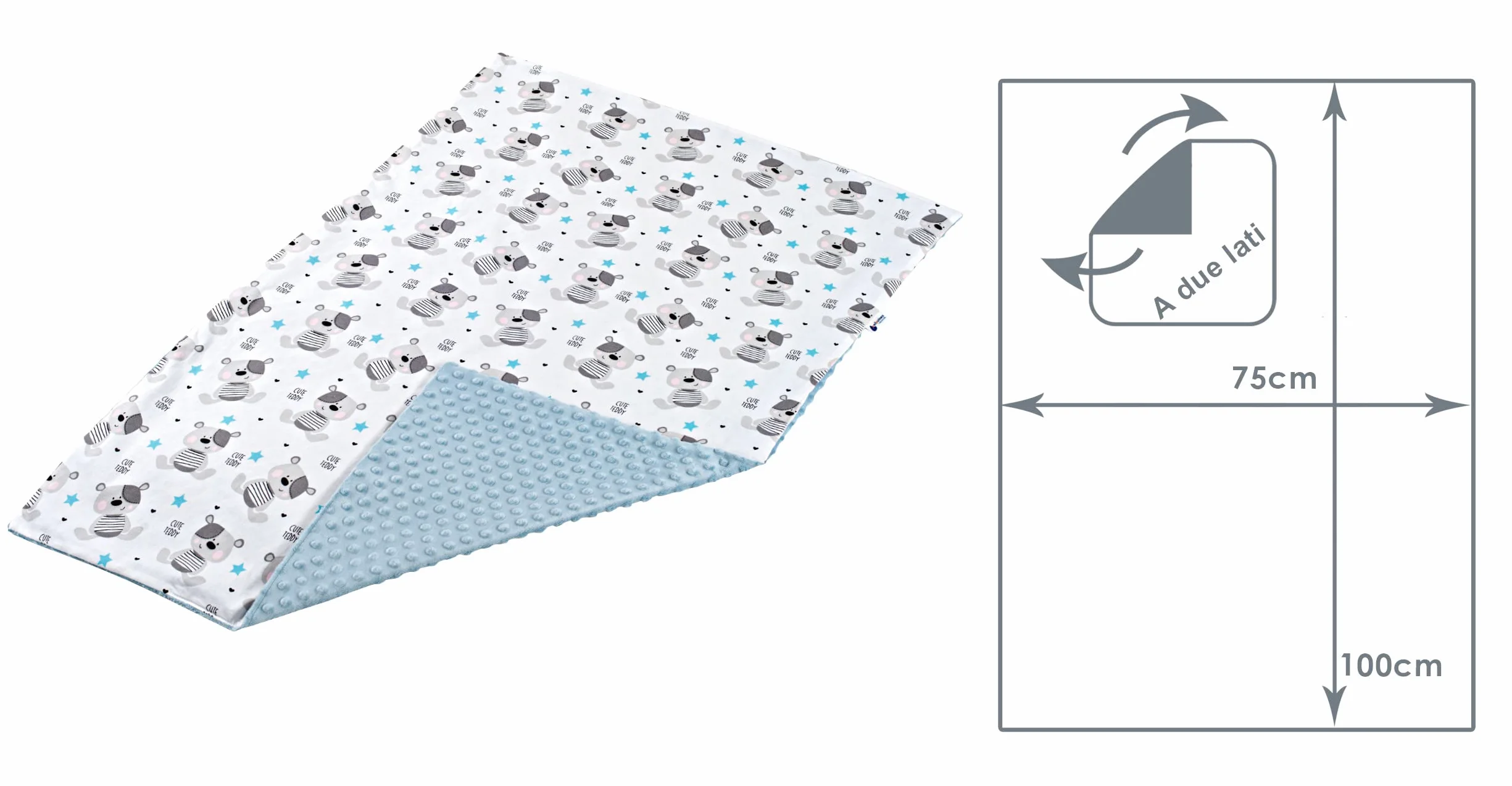 Medi Partners Coperta Neonato 100% Cotone 75x100cm Bifacciale Invernale Estate Carrozzina Bambino