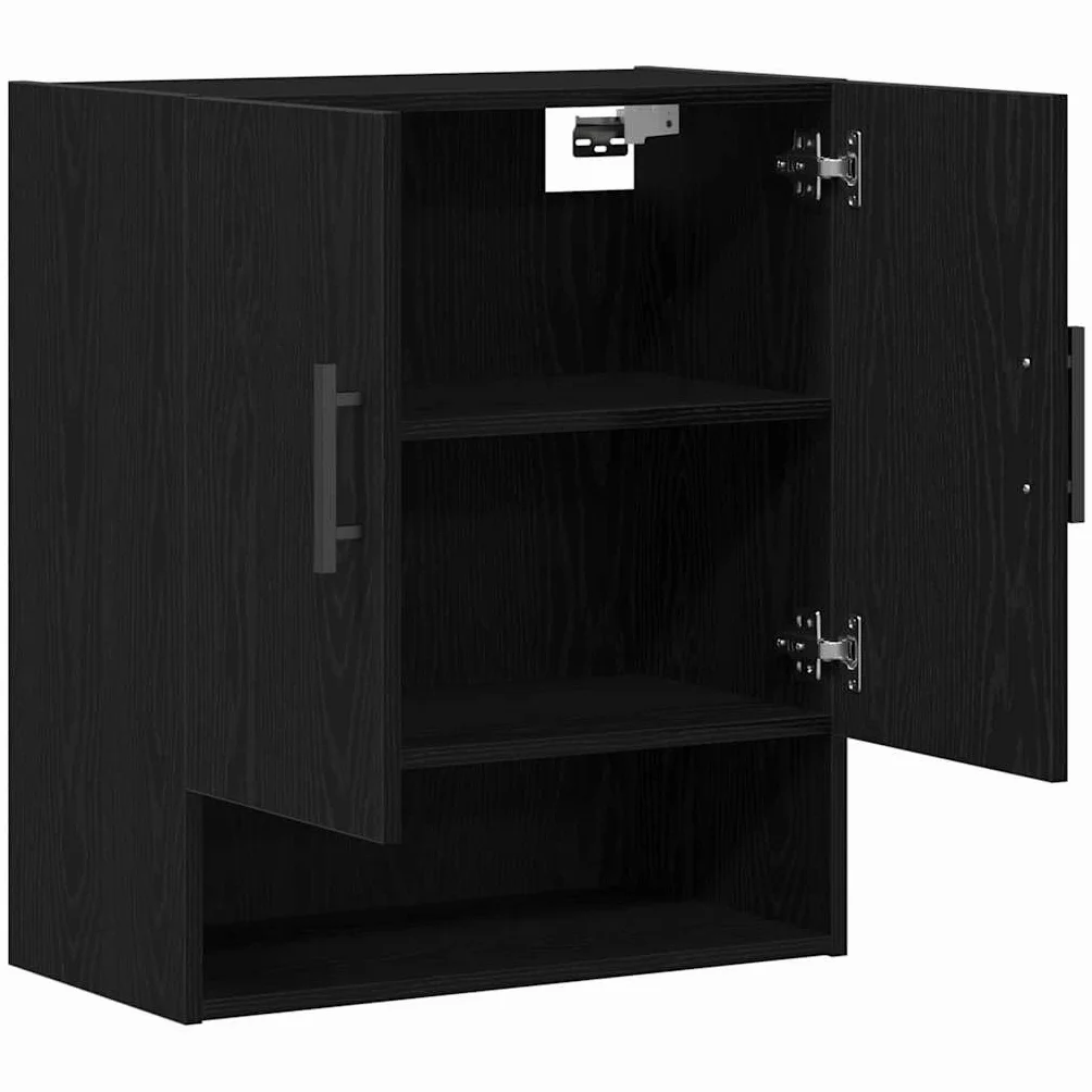 vidaXL Mobile a Muro Rovere Nero 60 x 31 x 70 cm Legno Multistrato Scaffale Rettangolare