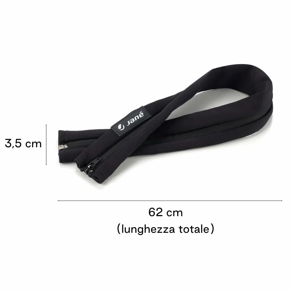 Jané Copertura Maniglione Passeggino Universale, Manico Intero, Anti-Usura, Chiusura Zip, Nero