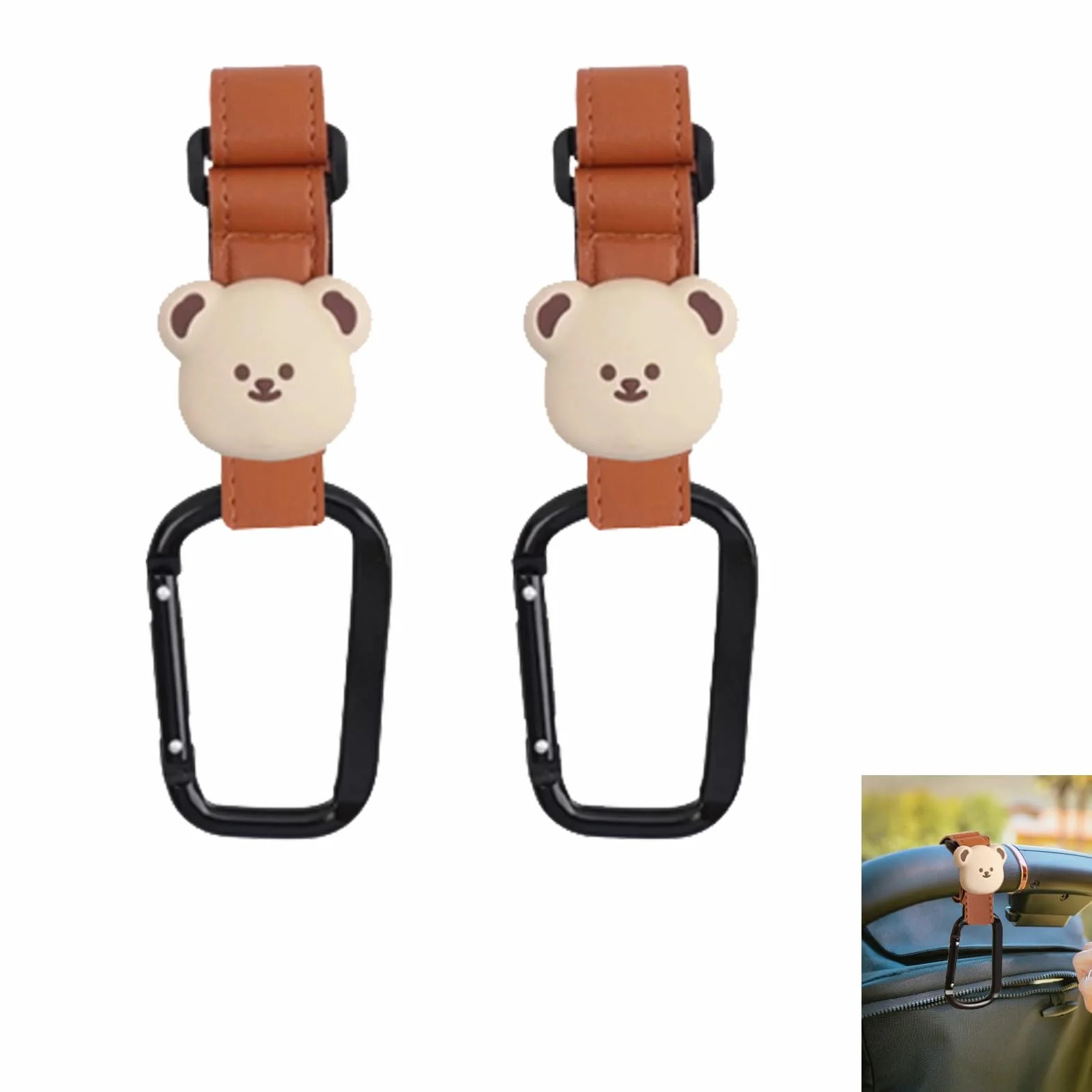 Ganci per Passeggino Portaborse, Clip a Moschettone Grandi per Carrozzina, Borsa