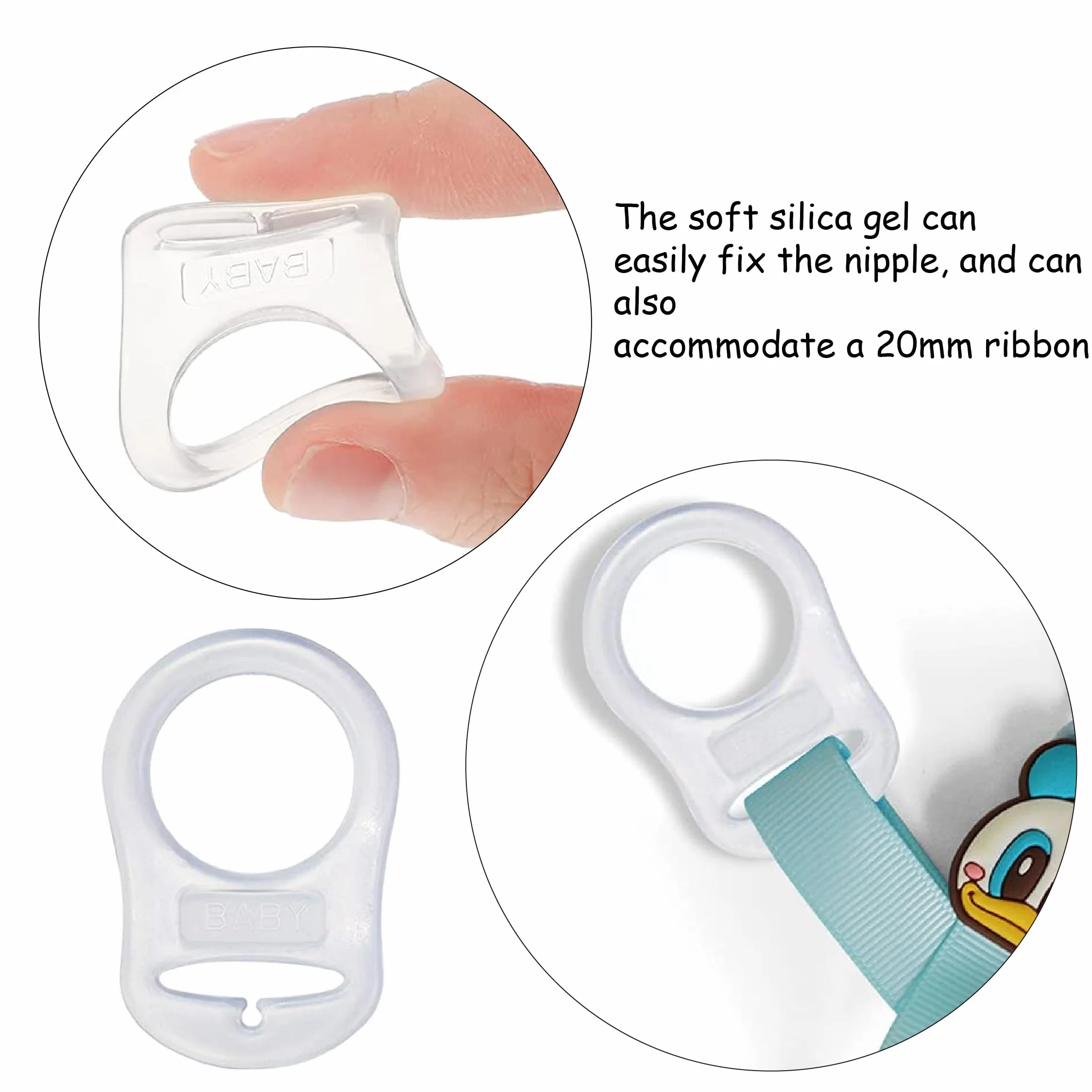 Adattatore per Clip Supporto Porta Ciuccio in Silicone, 4 Pezzi