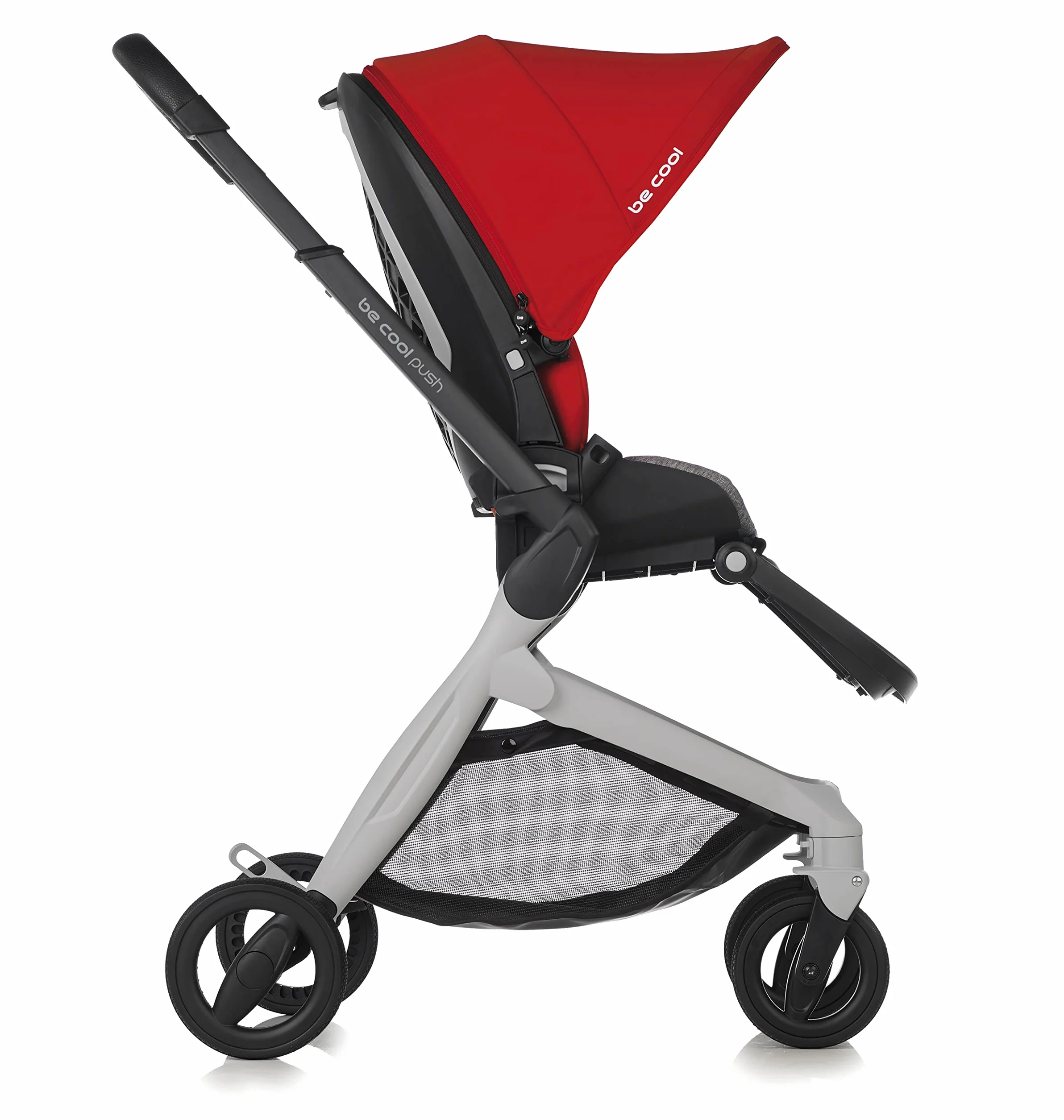 Be Cool Push Passeggino con seduta reversibile, alluminio, chiusura compatta, parapioggia e borsa per il cambio