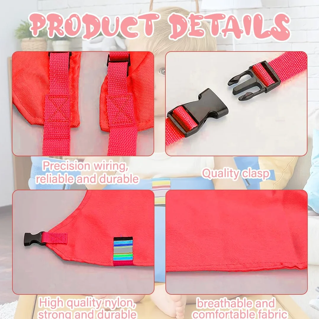 Cinturino di Sicurezza Universale per Seggiolone Pappa, Seggiolini Sicurezza Bambini con Cinghie, Rosso
