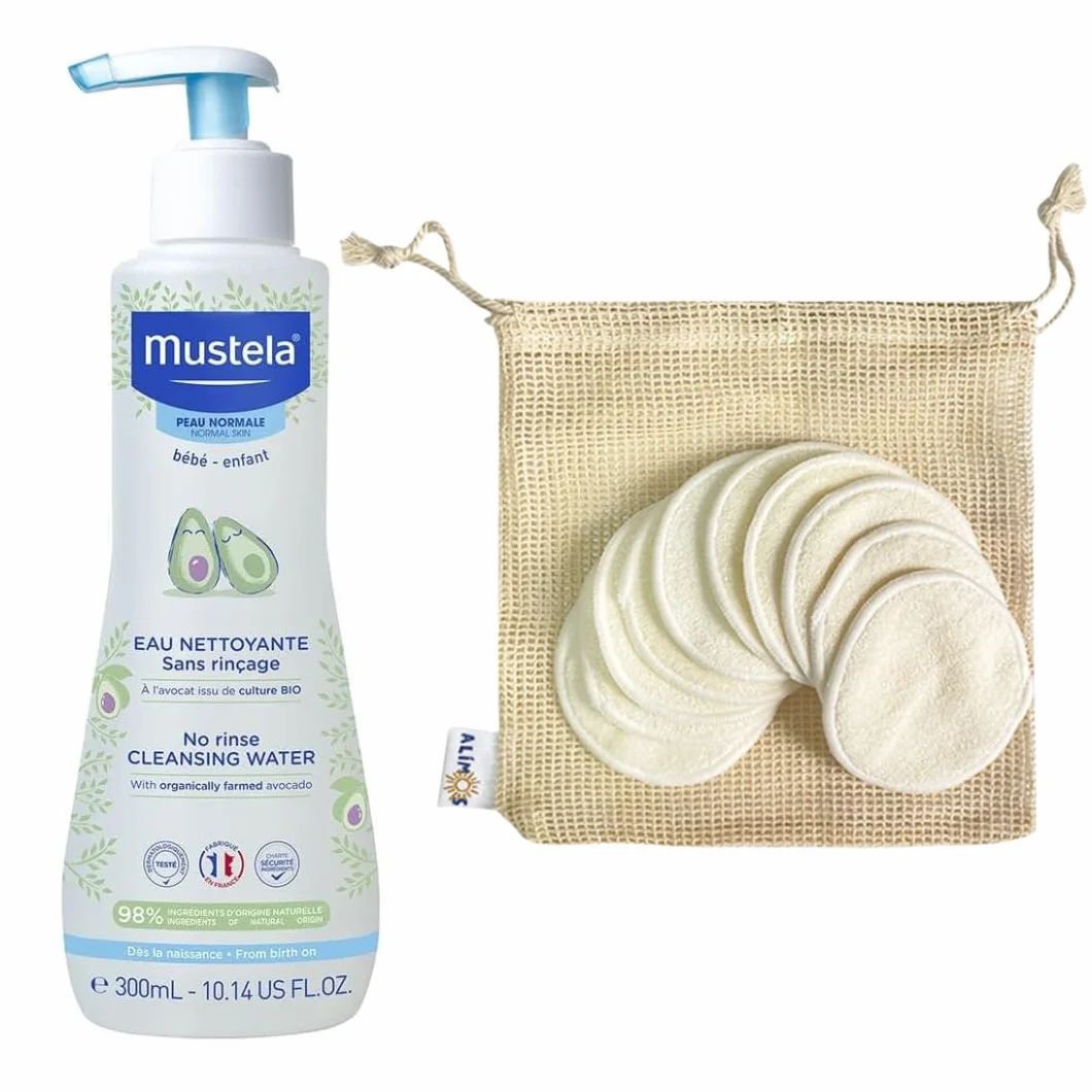 Alimos Bébé Acqua detergente senza risciacquo 300 ml con tamponi riutilizzabili in cotone di bambù