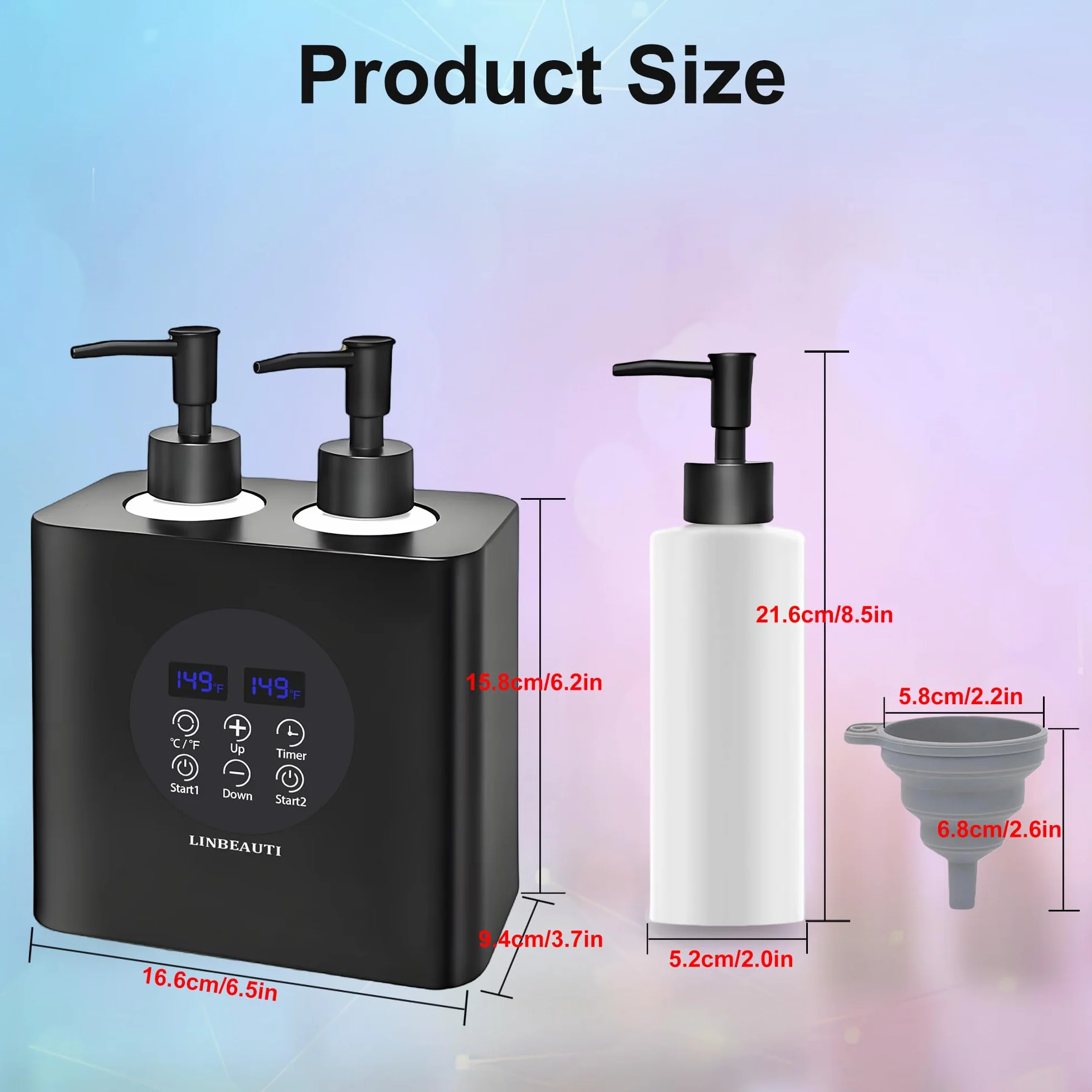 Scaldasalviette per oli da massaggio con due dispenser e riscaldatore