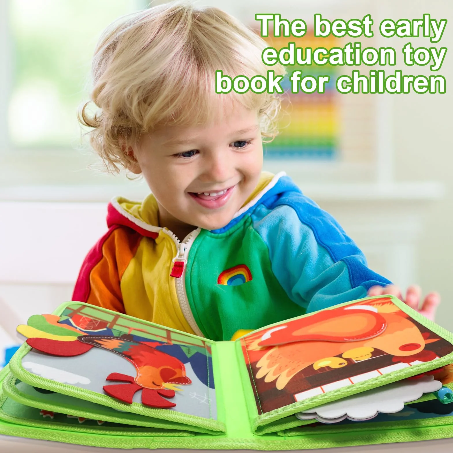 Montessori Busy Book per Bambini 1-3 Anni Libro Sensoriale Feltro Quiet Book Portatile