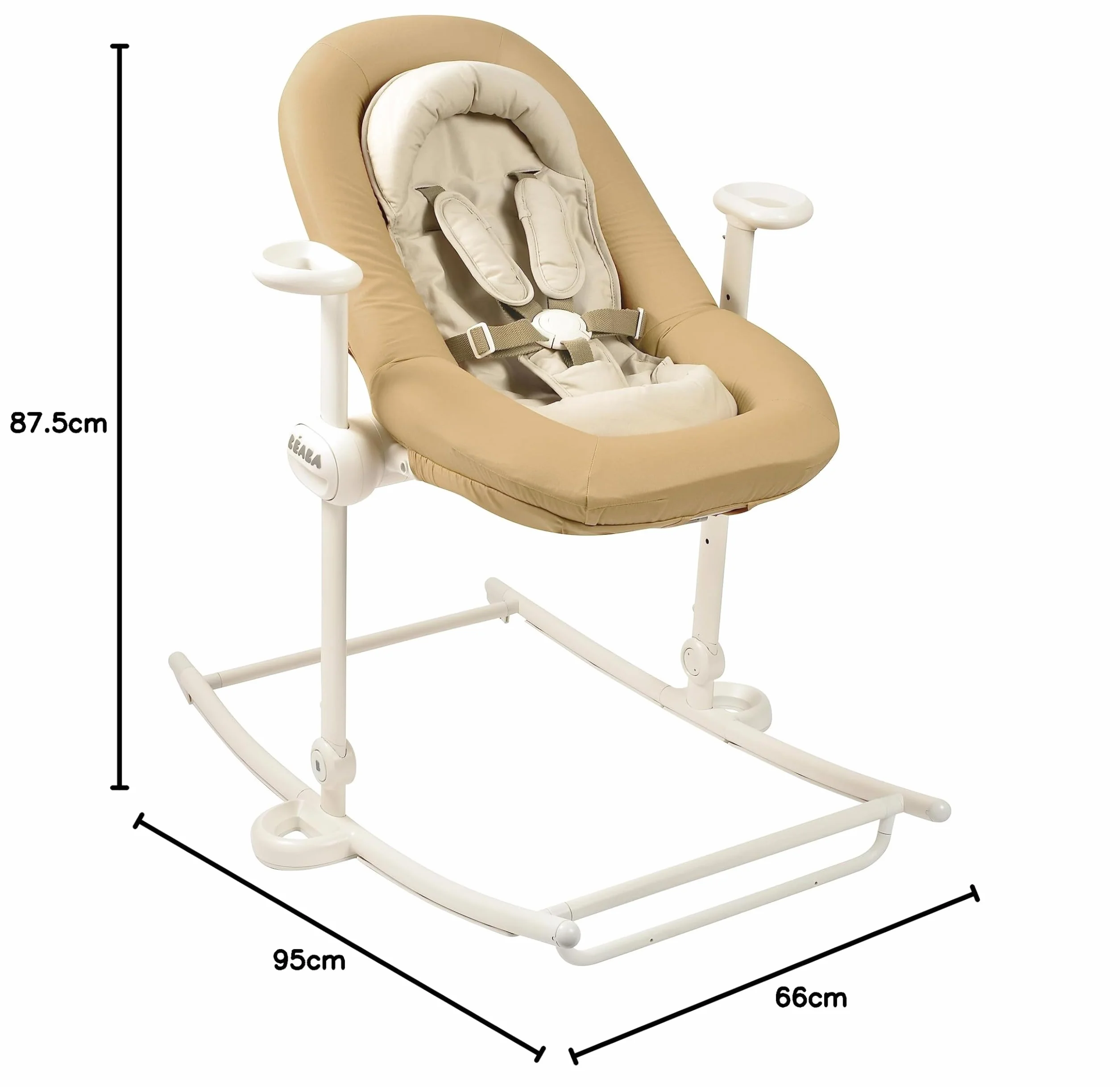 BÉABA Sdraietta Up&Down Plus 4 altezze 3 reclinabilità Pieghevole 100% cotone Ocra