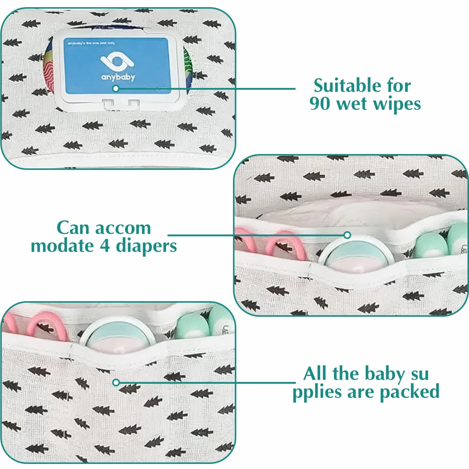 Borsa per pannolini 2 in 1 Leaves Balena Elefante organizer per bambini