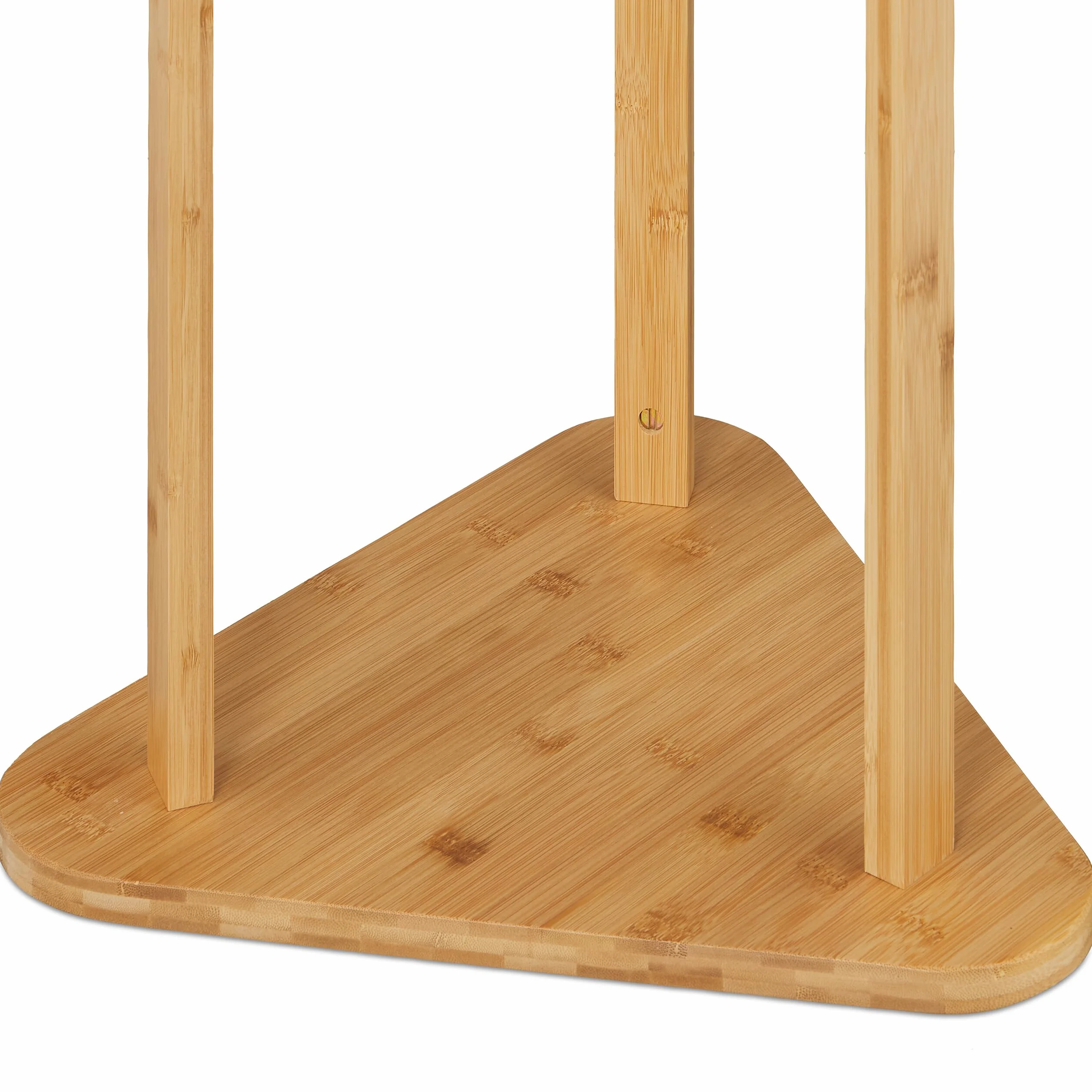 Relaxdays Appendiabiti in bambù 2 Ripiani 9 Ganci H 168,5 cm Guardaroba Marrone Naturale
