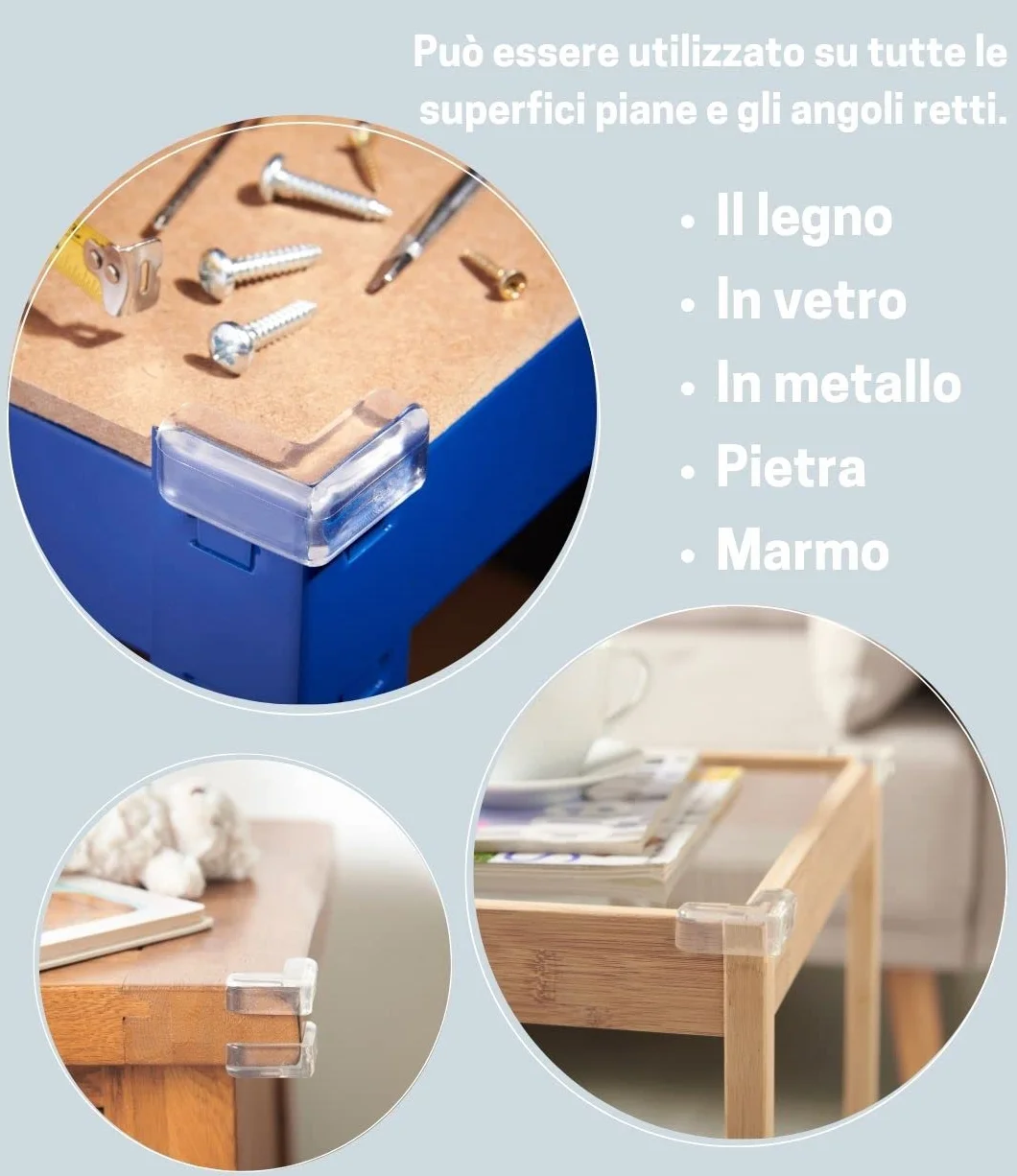 Haus Projekt Protezione adesiva per gli angoli mobili 8 pezzi trasparente resistente agli urti