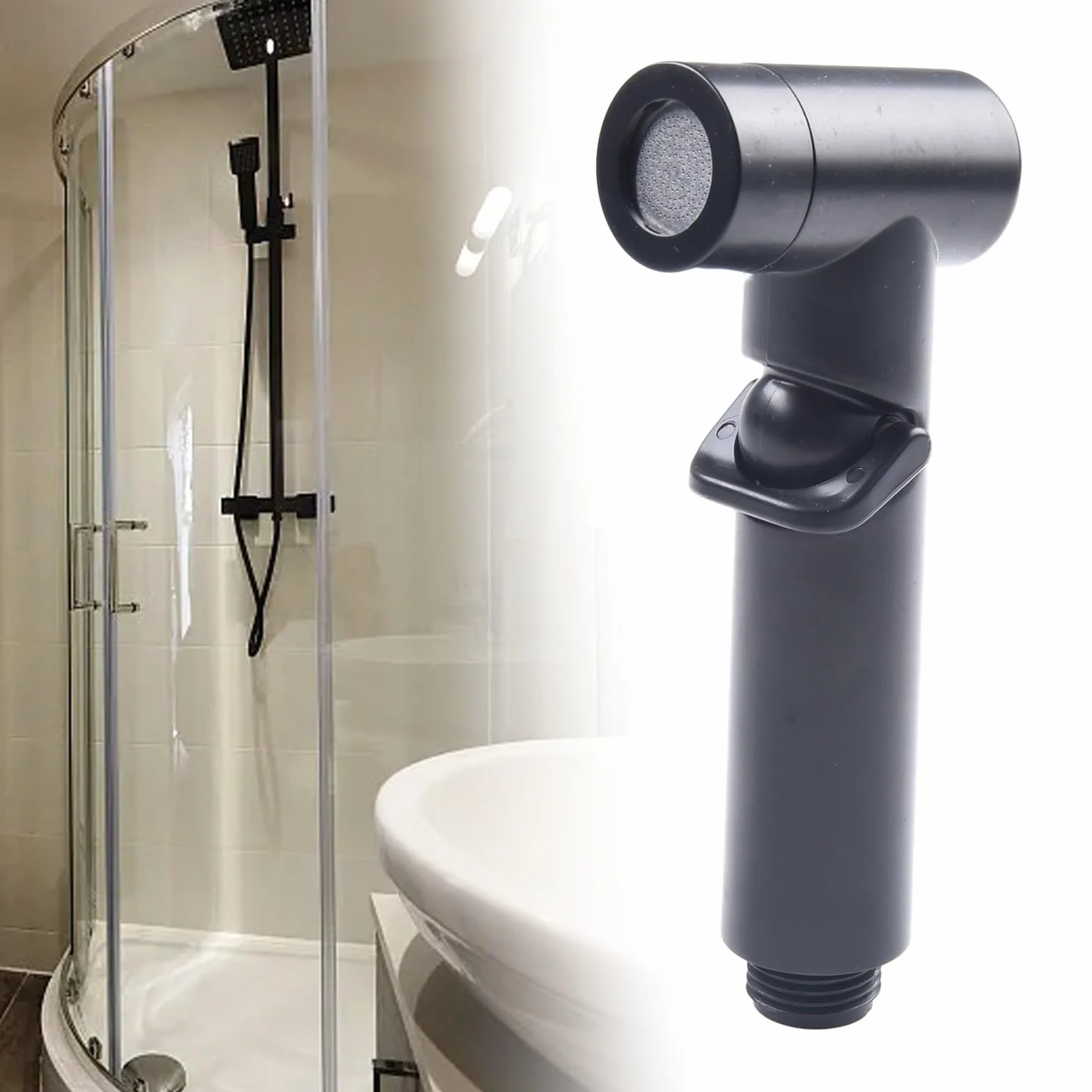 Spruzzatore portatile per bidet in ABS, soffione doccia con pressione regolabile, argento