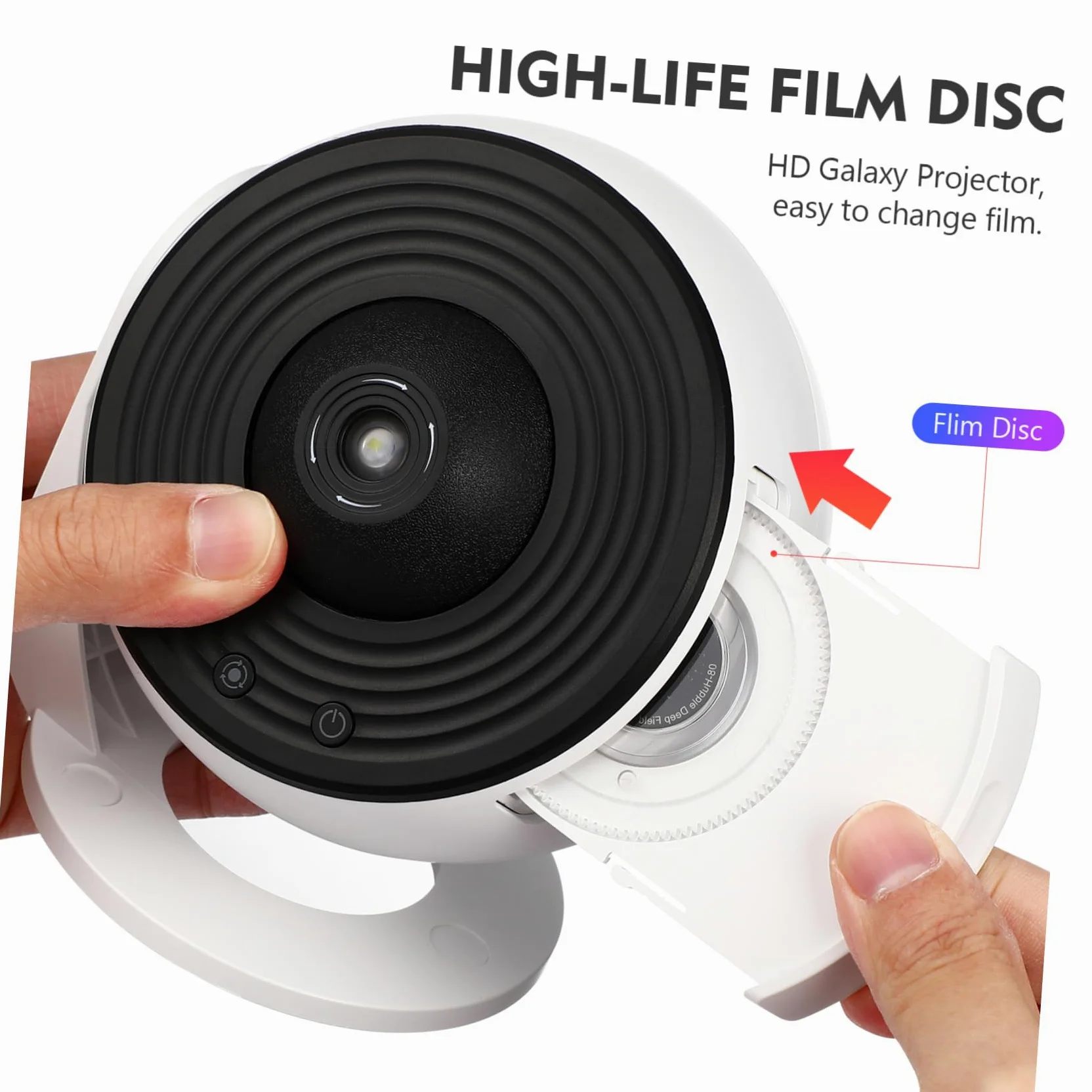 HOMSFOU Proiettore Luce Notturna Romantica Nebulosa Galassia per Camera da Letto con Luce Bianca, Rotazione 12 Min, Materiali Abs+pc per Serate Film