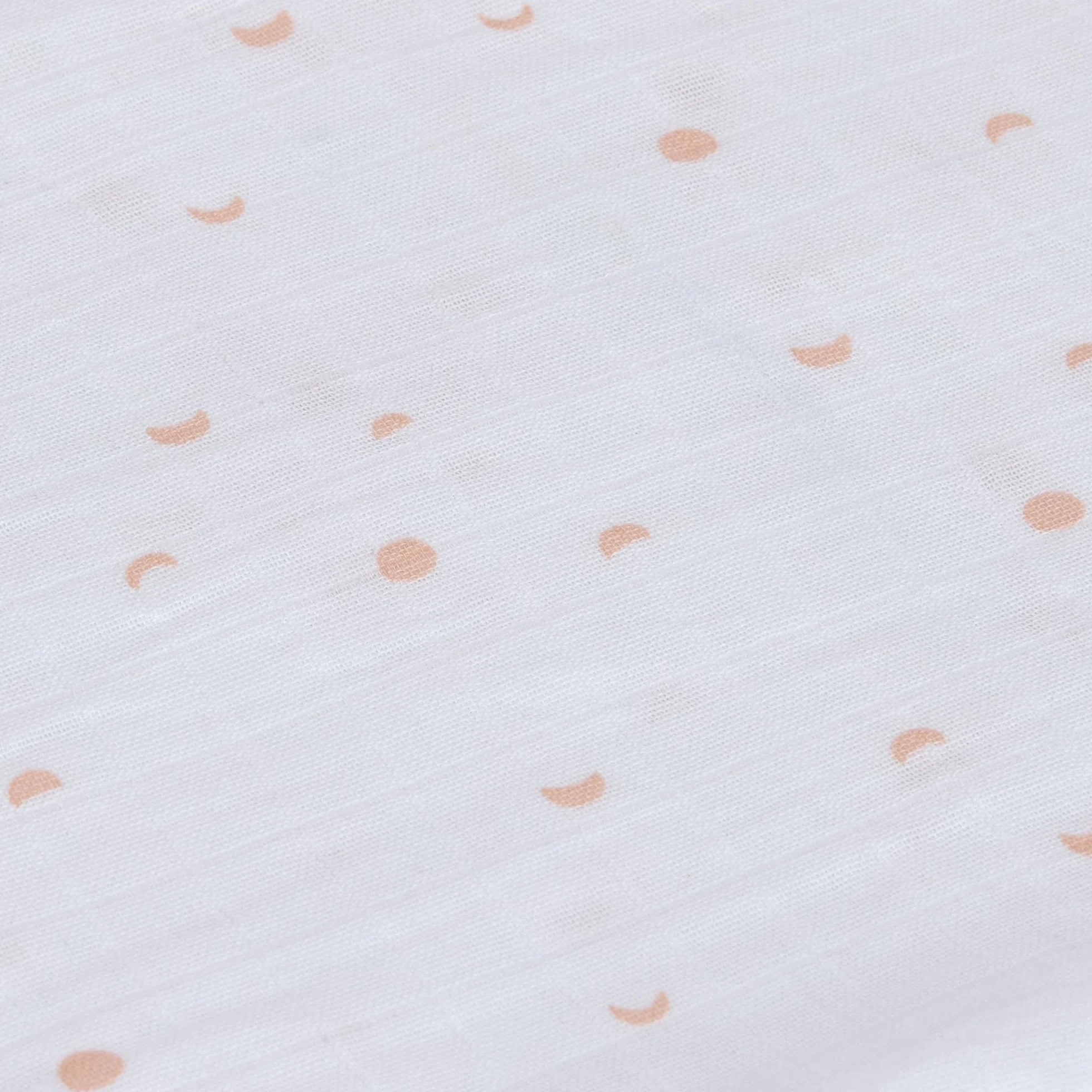 LÄSSIG Coperta Puck per neonati Panno di garza Set di 3 pezzi in cotone 85 x 85 cm GOTS Moon peach