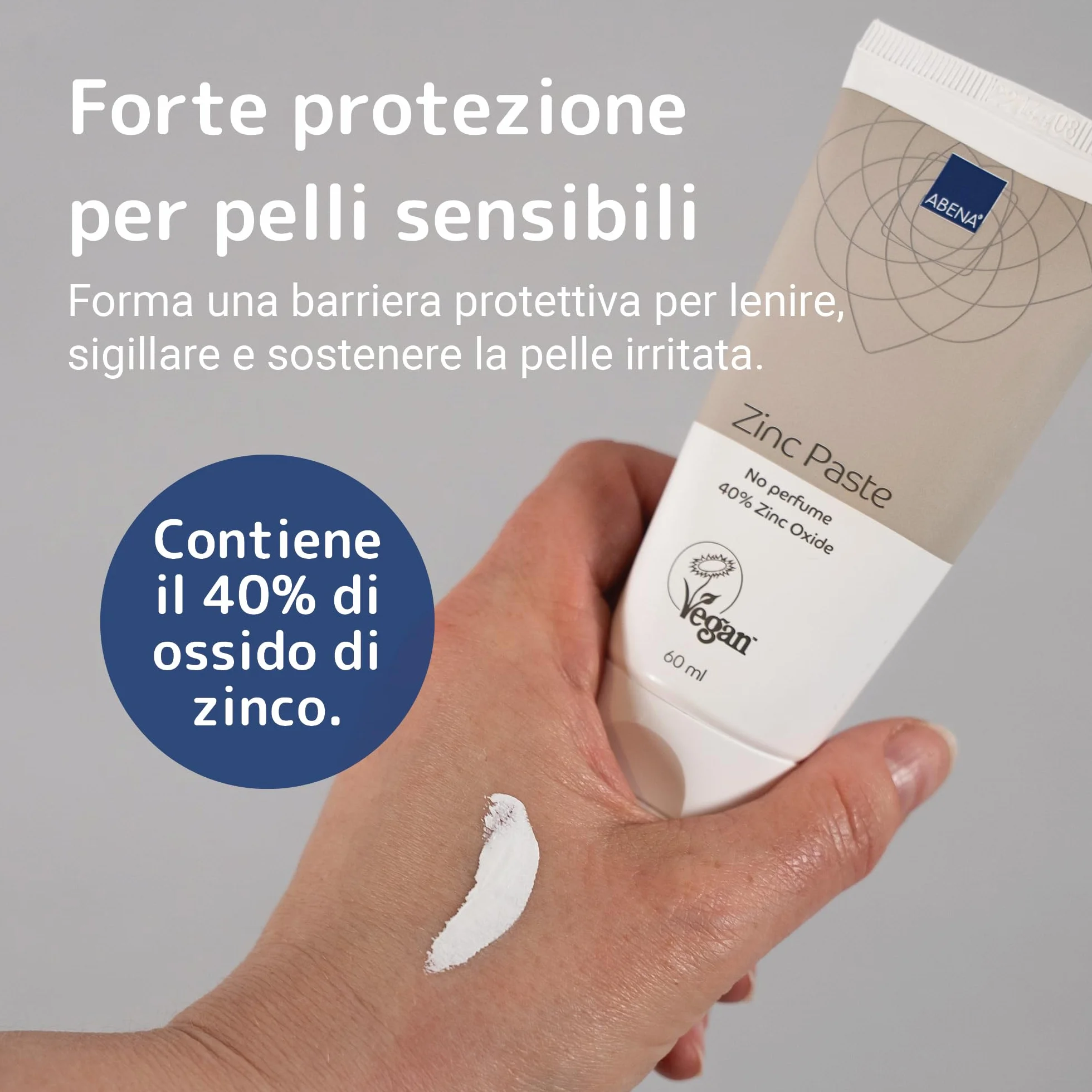 ABENA pasta di zinco 60 ml 40% ossido di zinco barriera repellente lenitivo pelle