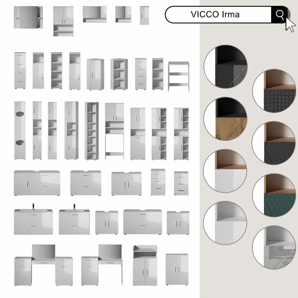 Vicco Fasciatoio Irma 60 x 97 cm Antracite/Rovere dorato con unità di cambio