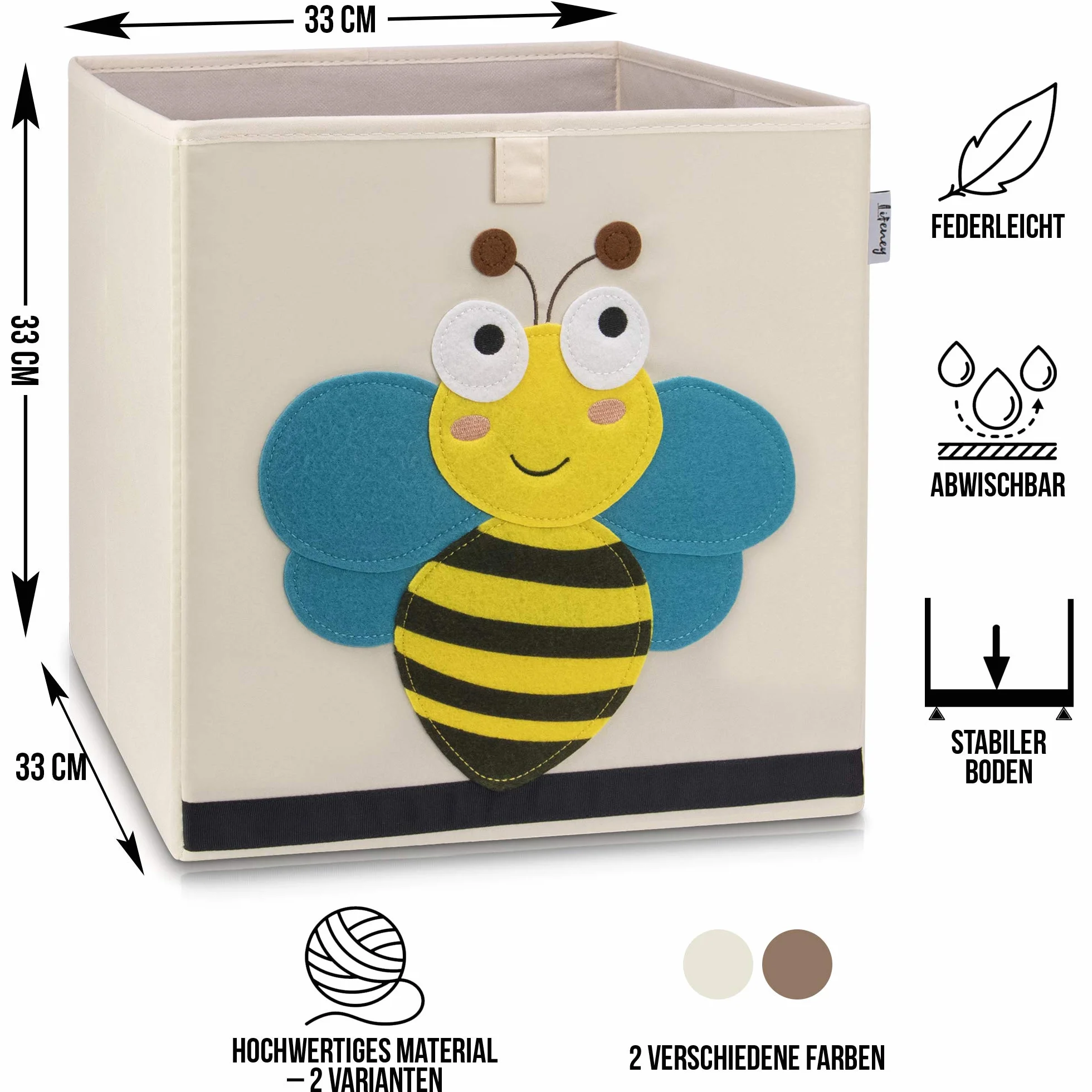 Scatola portaoggetti per bambini con motivo api, giocattolo per scaffali cubi, cestino per cameretta