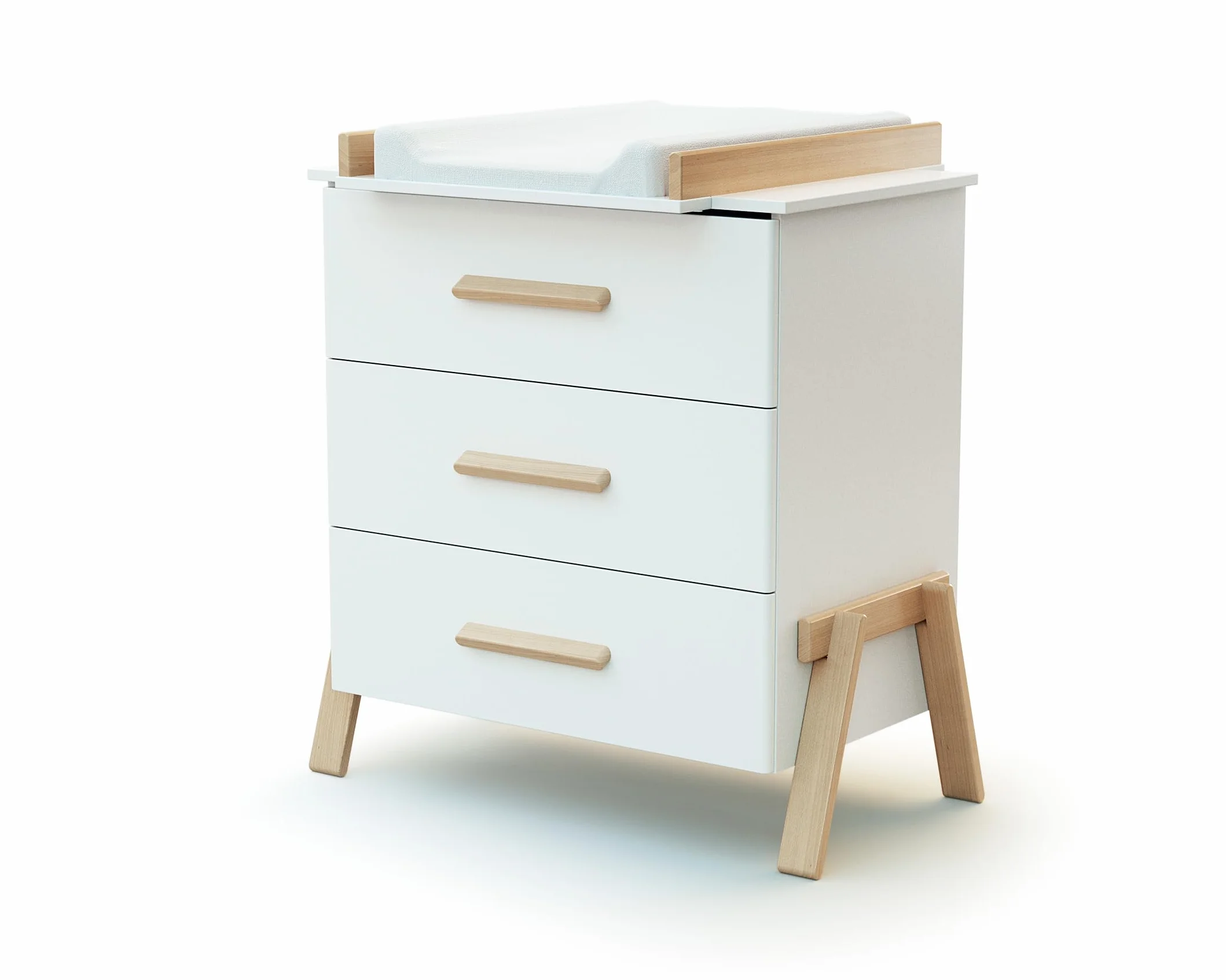 Cameretta completa evolutiva bambini CANAILLE Bianco Faggio natural 70 x 140