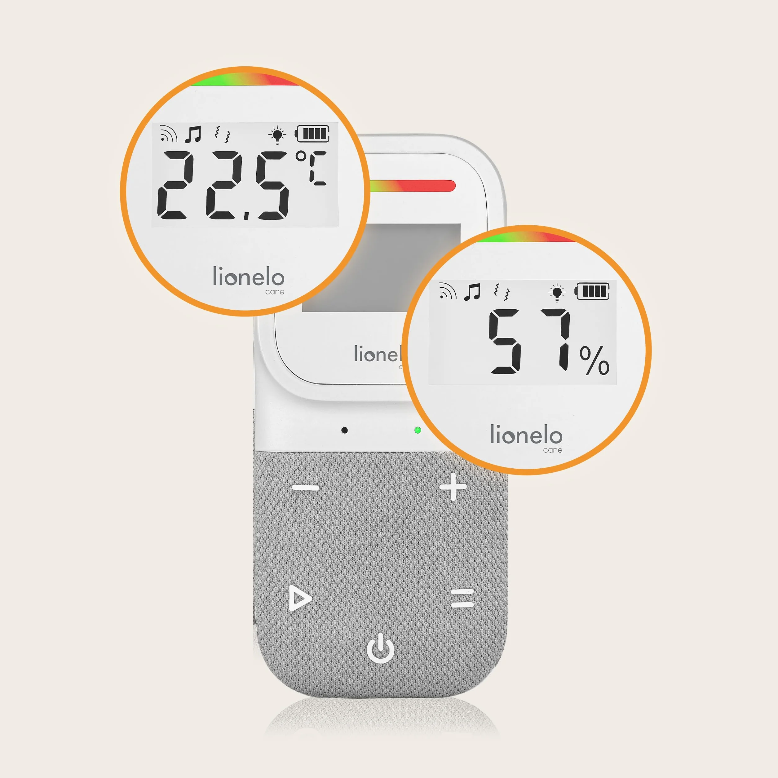 Lionelo Babyline 2.3 Baby Monitor z mikrofonem audio, światłem nocnym, zasięg 400 m, LCD, niania elektroniczna