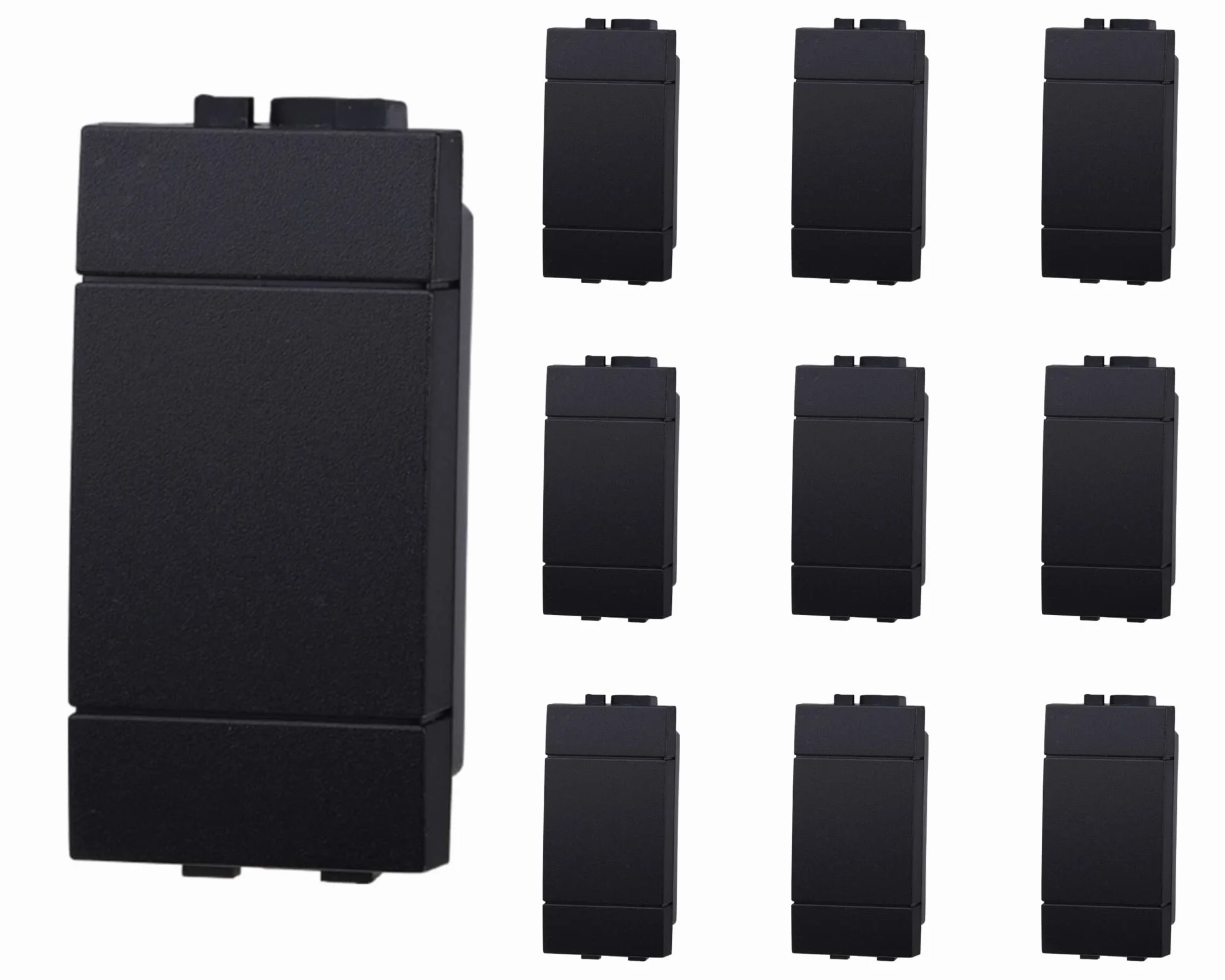 Copriforo Falso Polo Compatibile Con Bticino Living Light 10 Pezzi Nero