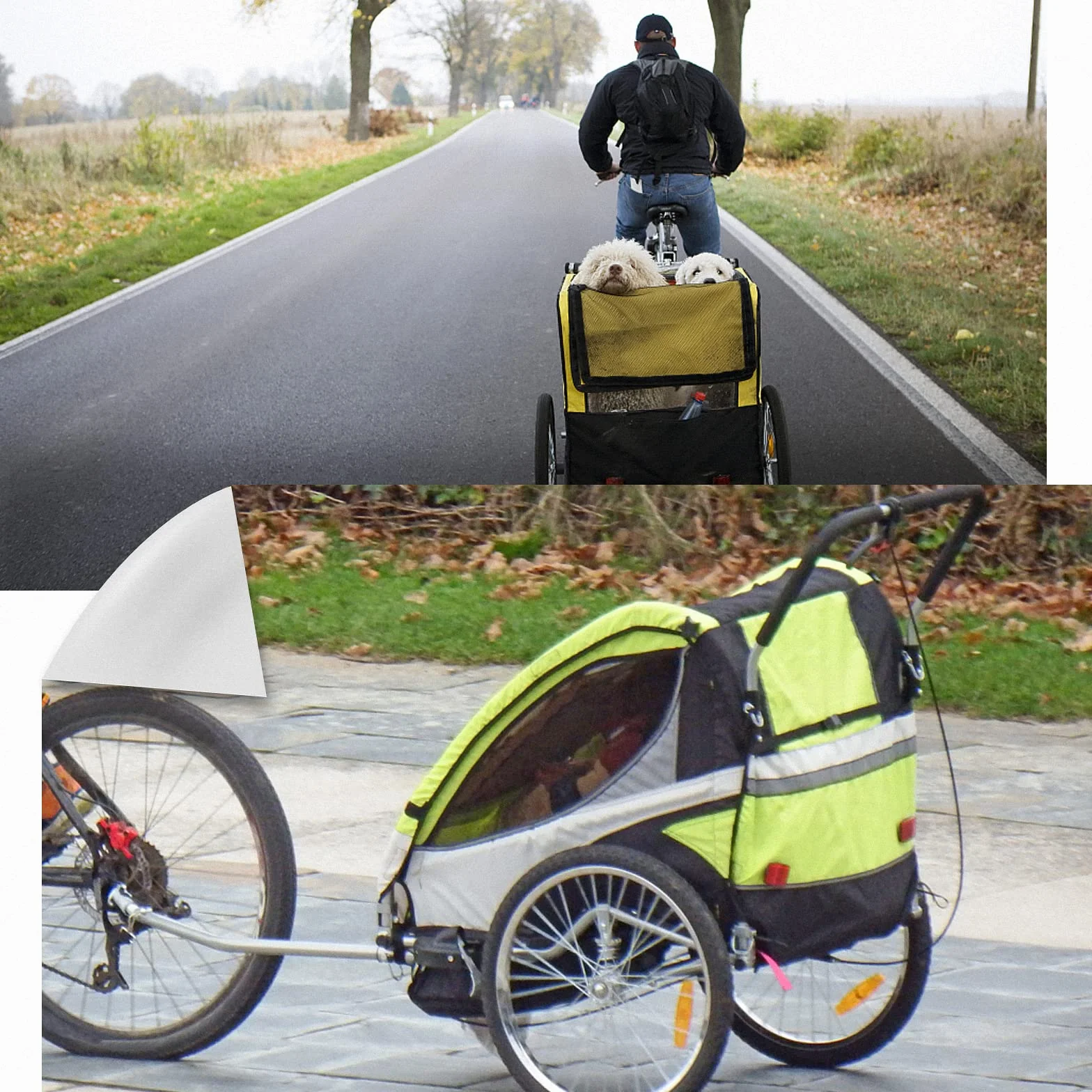 EXLECO 45° Attacco per Rimorchio Doppia Protezione, Universale Accoppiatore in Acciaio per Rimorchi Bicicletta