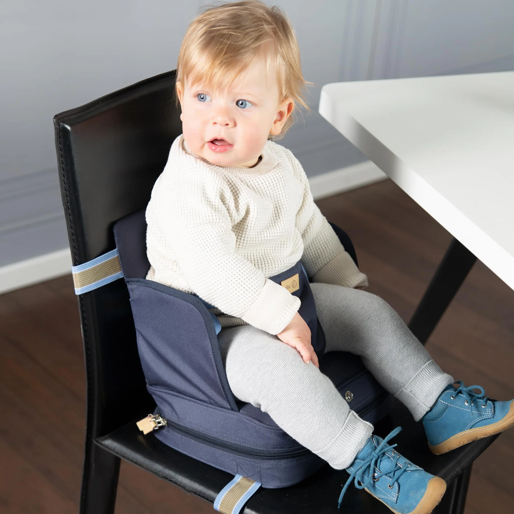 roba Booster Seat Seggiolino Gonfiabile per Bambini, Parti Laterali Rialzate, Leggero, Trasportabile, Blu Scuro