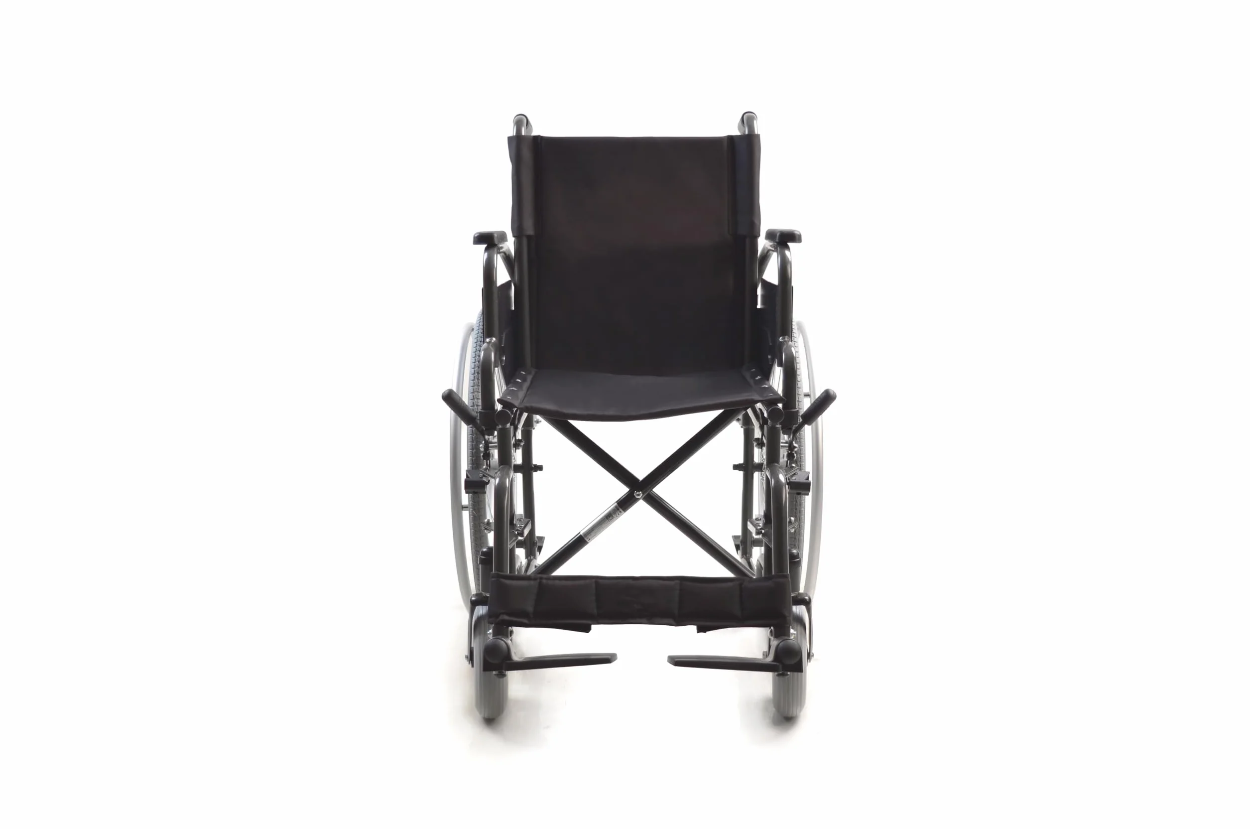 Sanico Carrozzina Autospinta Telaio Acciaio Portata 120 kg Seduta 45 cm Braccioli Pieghevoli Poggiapiedi Rimovibili Nero