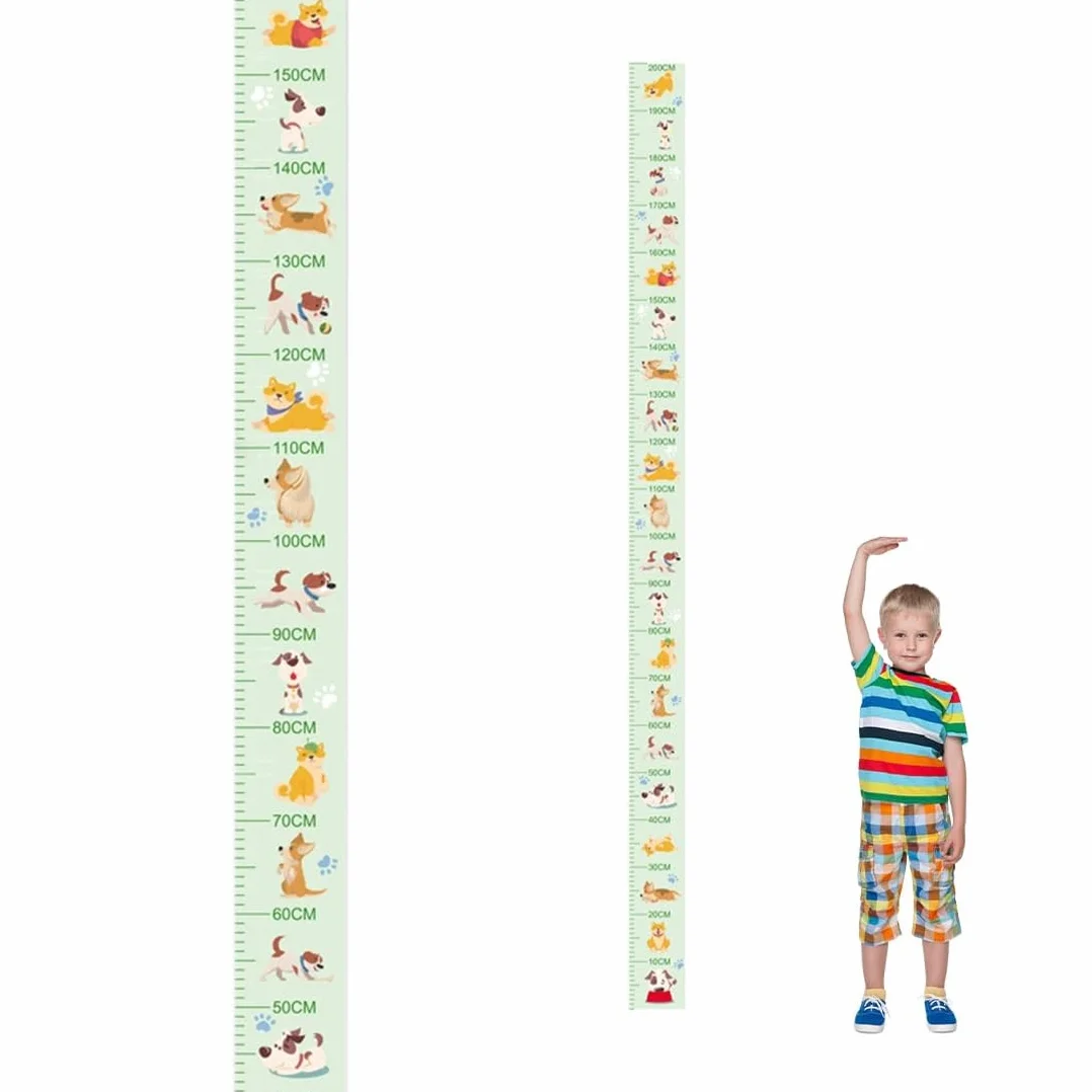 Metro Crescita Bambini Adesivo Misuratore Altezza con Motivi Animali Parete Decorazione Rimovibile Cameretta 20x200 cm