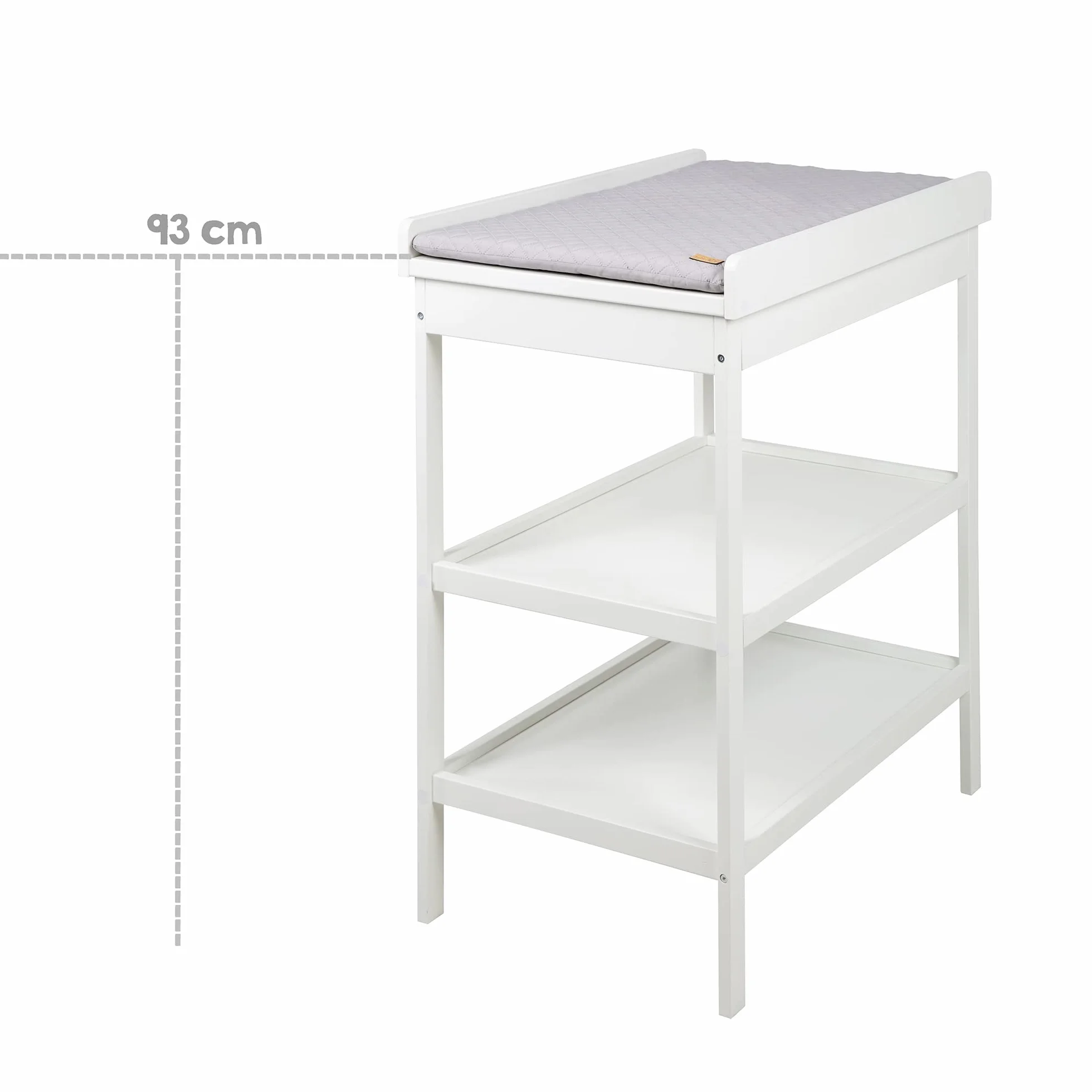 roba Fasciatoio Style Salvaspazio z Materassino Grigio Idrorepellente, Legno Bianco