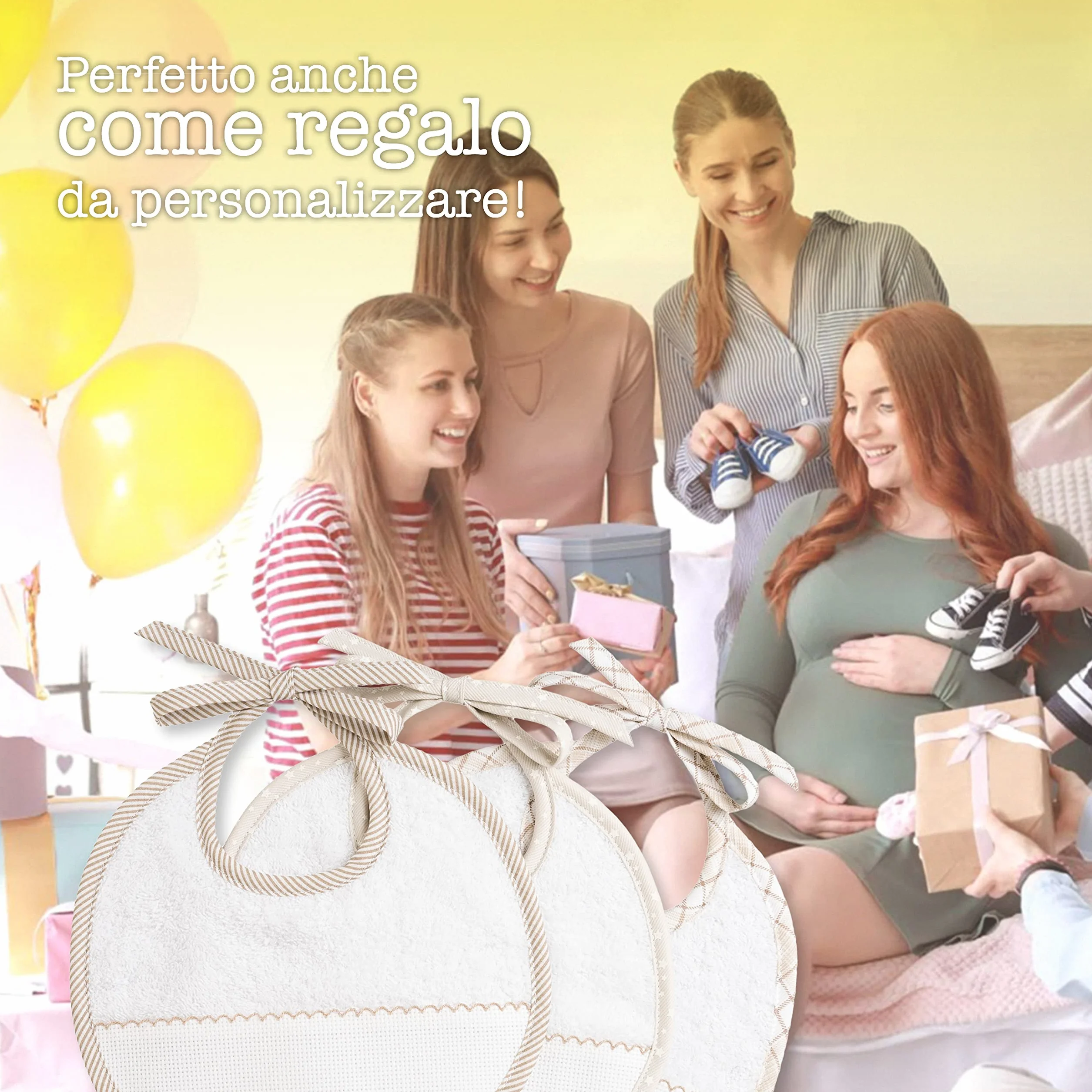 Filet Set 3 bavaglini neonato da ricamare