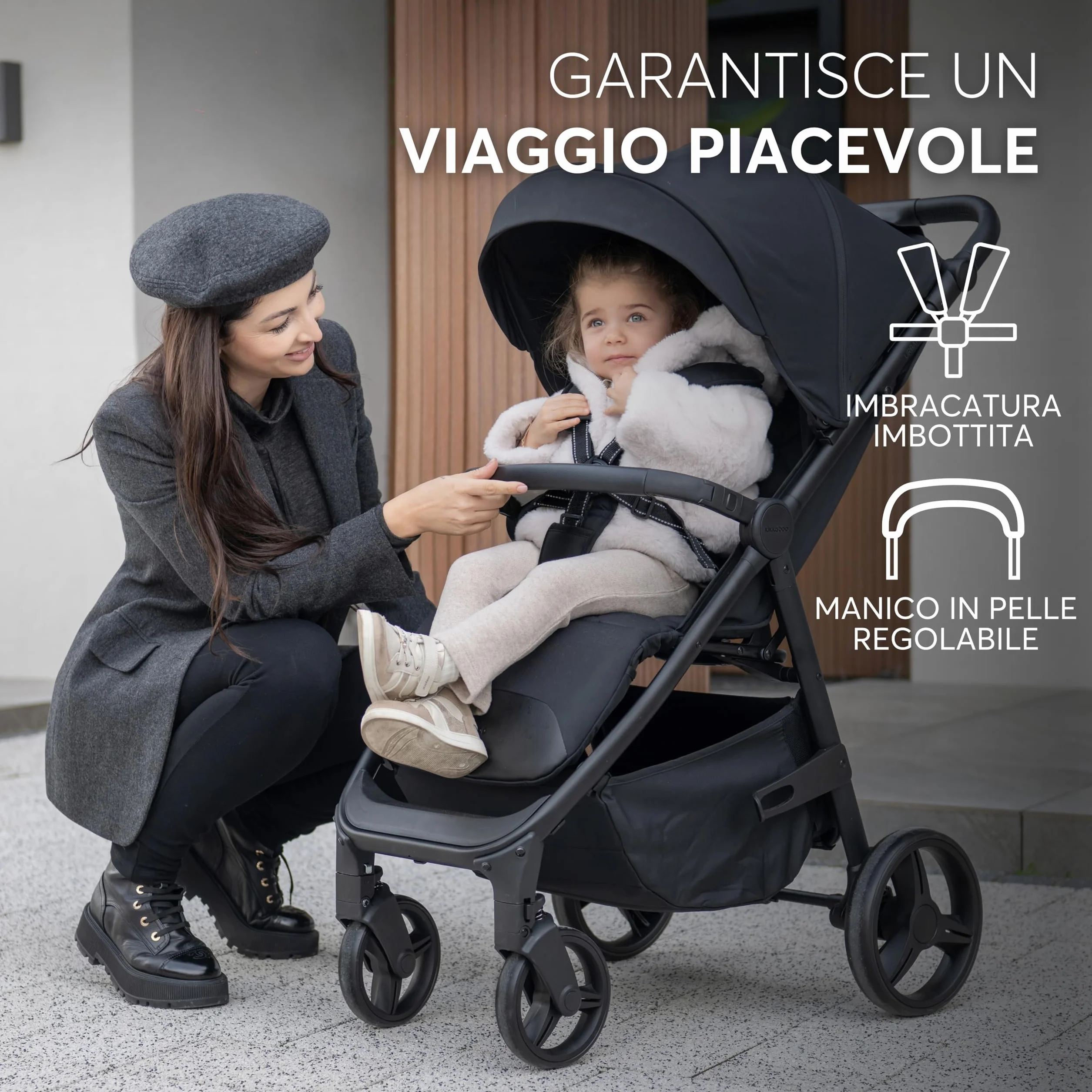 KikkaBoo Passeggino Leggero da Viaggio URBAN, 0+ Mesi fino 22 kg, Pieghevole Automatico, Beige