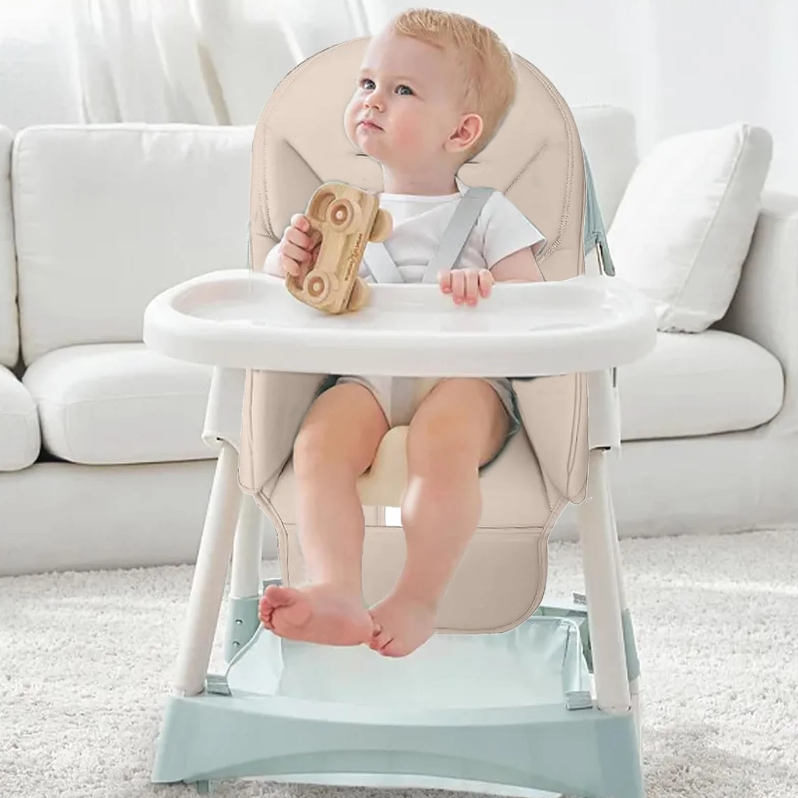 Fodera per Sedia da Pranzo per Bambini in Pelle PU | Cuscino per Seggiolone Comodo Coprisedile per Peg Perego, Kosmic Jané, Baoneo, Siesta Zero3