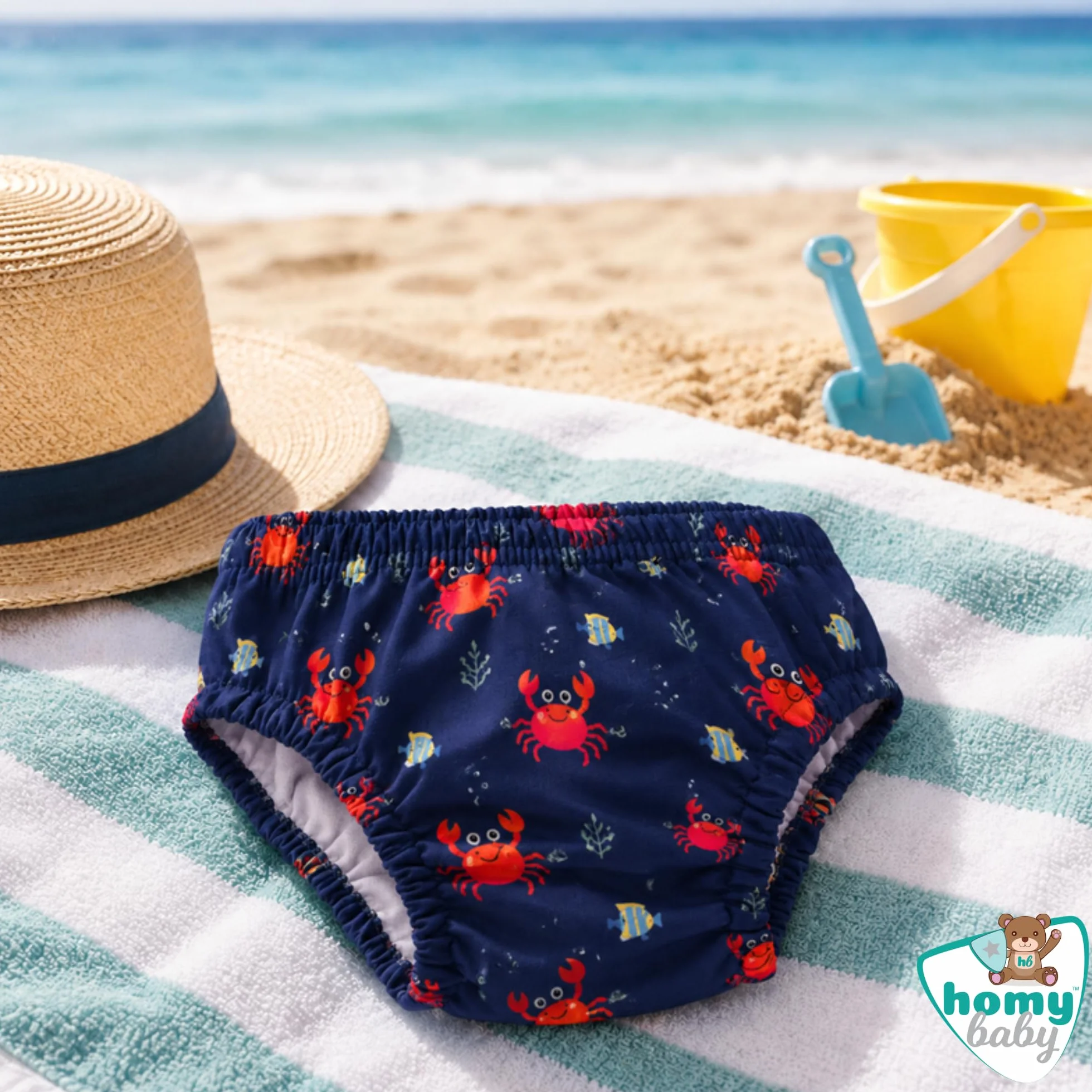 HOMYBABY Costume da bagno pannolini lavabili riutilizzabili per neonati mutandine da bagno 6 mesi granchio 24 mesi