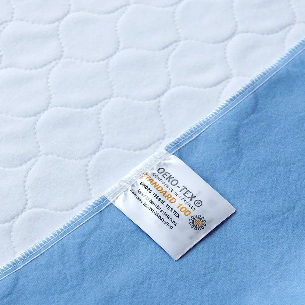 Bedecor Traverse Letto Anziani Lavabili 86x132 cm Impermeabile Assorbente 4 Strati Telo Letto Singolo Matrimoniale Blu