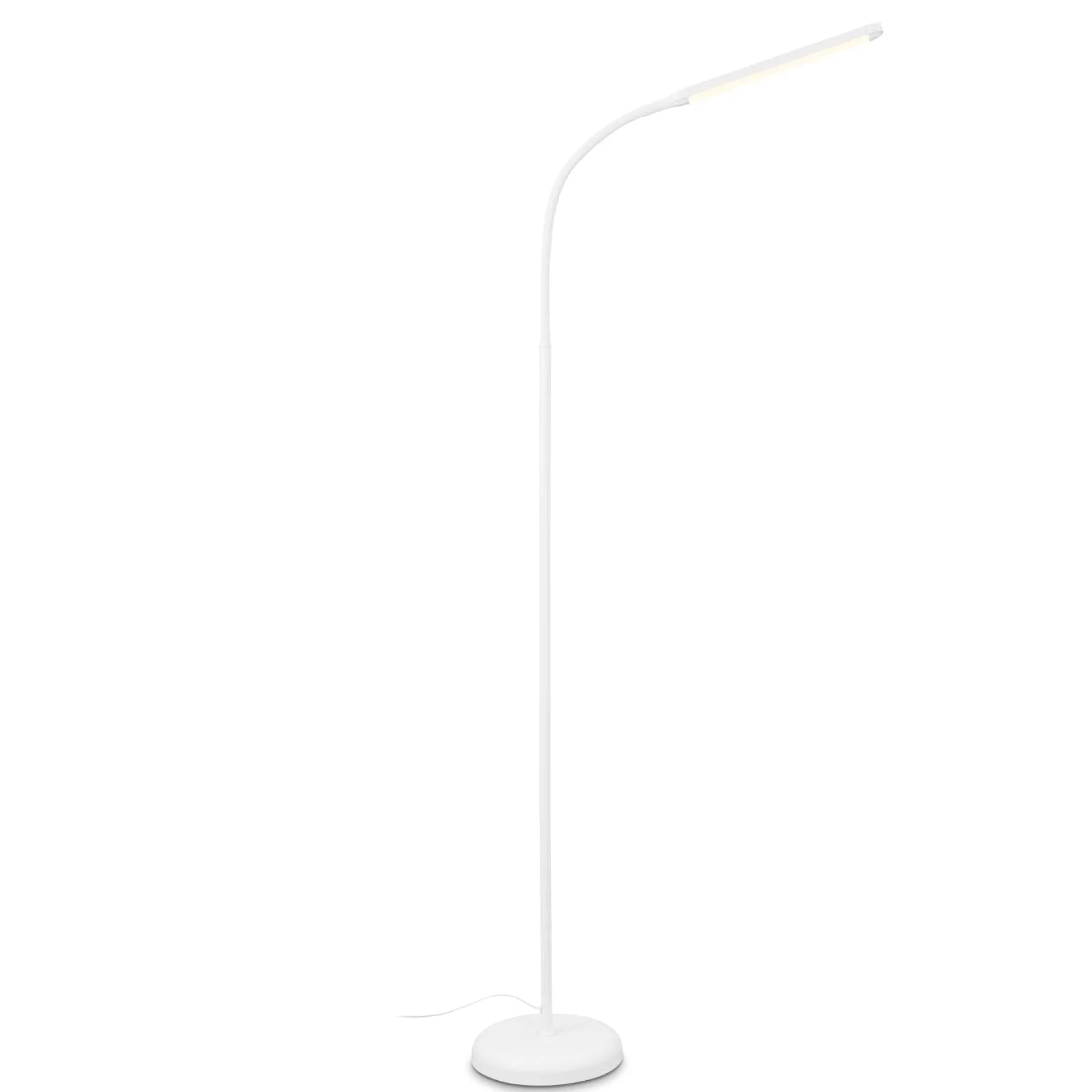 Briloner Lampada da Terra LED Dimmerabile Come Decorazione in Soggiorno e Lampada da Lettura, Lampada LED Orientabile, Lampada da Soggiorno, Touch, Illuminazione Indiretta, Bianco (1472016)