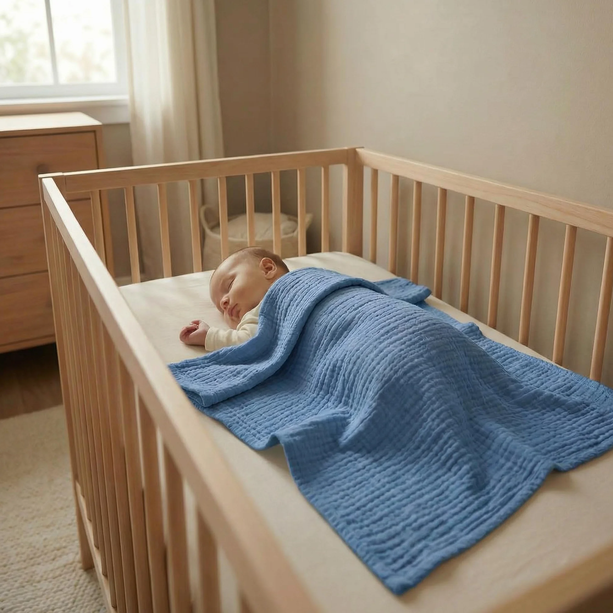 BABYSAFE Mussole Neonato Cotone Biologico 80x70cm Doppia Garza Pacco da 3 Copertina OEKO-TEX Made in Europe
