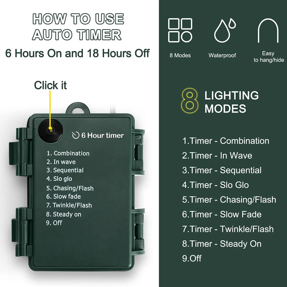 KOUQIYA Confezione da 4 luci natalizie a batteria, C6, 50 LED a forma di fragola, funzionamento a batteria, con timer automatico, 8 modalità, impermeabili, per esterni e interni, decorazione