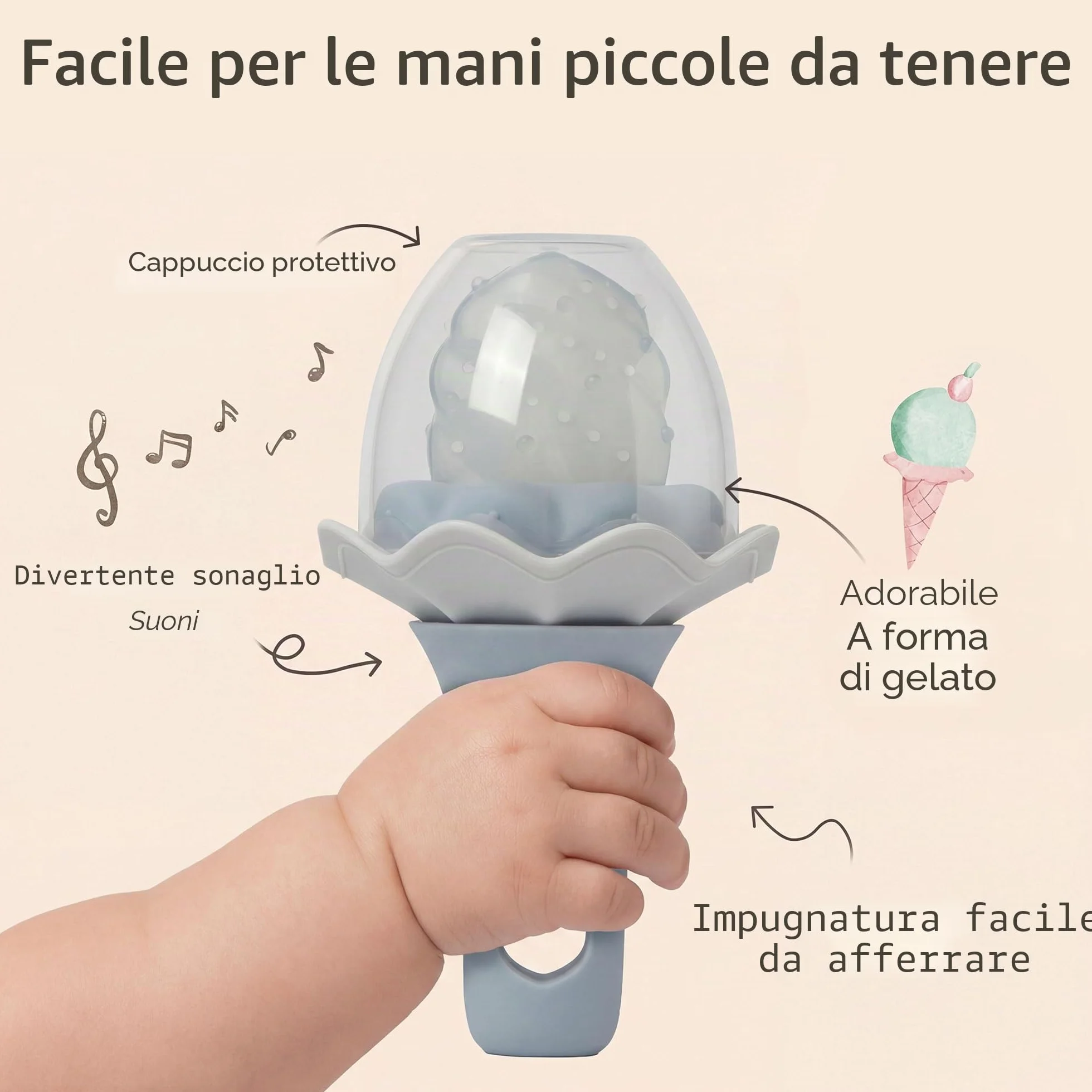 Moonkie succhietto per bambini con vassoio per congelatore, silicone senza BPA, 1 pezzo