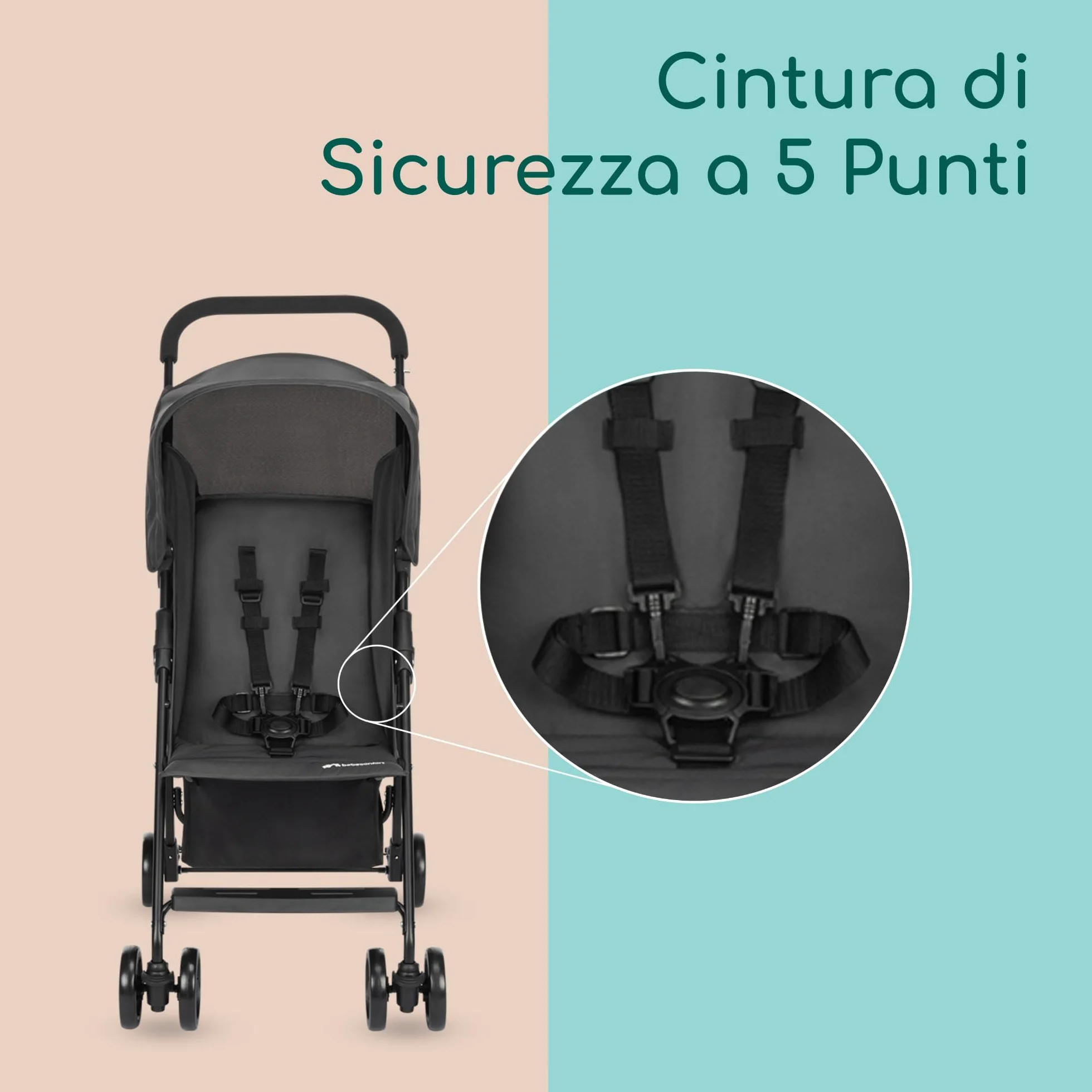Bebeconfort Snow Passeggino Leggero 0+ 0-15 kg Pieghevole Chiusura Compatta Mineral Graphite