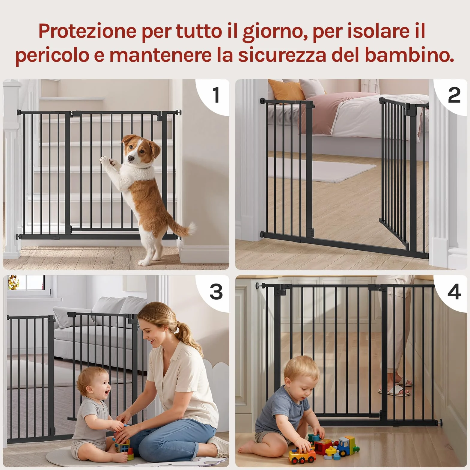 WOLTU Estensione metallica per cancelletto di sicurezza per bambini 13 cm nero