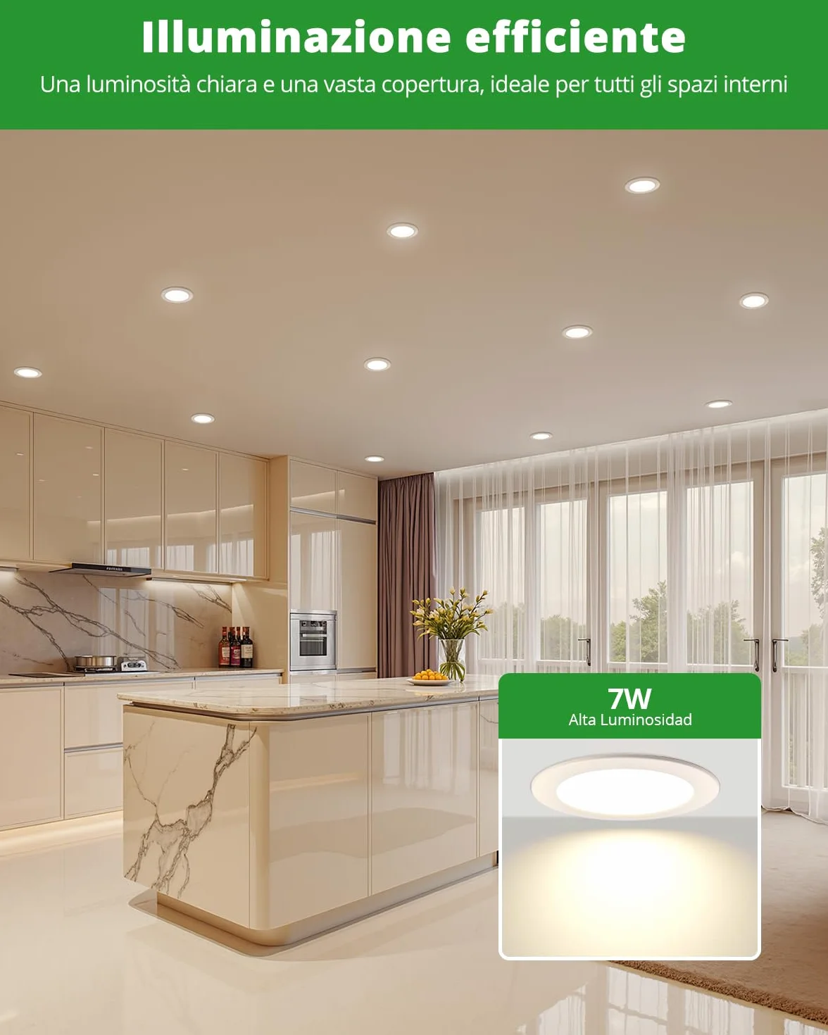 HOMEOW 12x Faretti LED da Incasso per Cartongesso, 220V 7W 4000K Luce Naturale Faretti LED Interno da Incasso, IP44 Faretto per Bagno, Diametro 118mm, Diametro foro 95-110mm