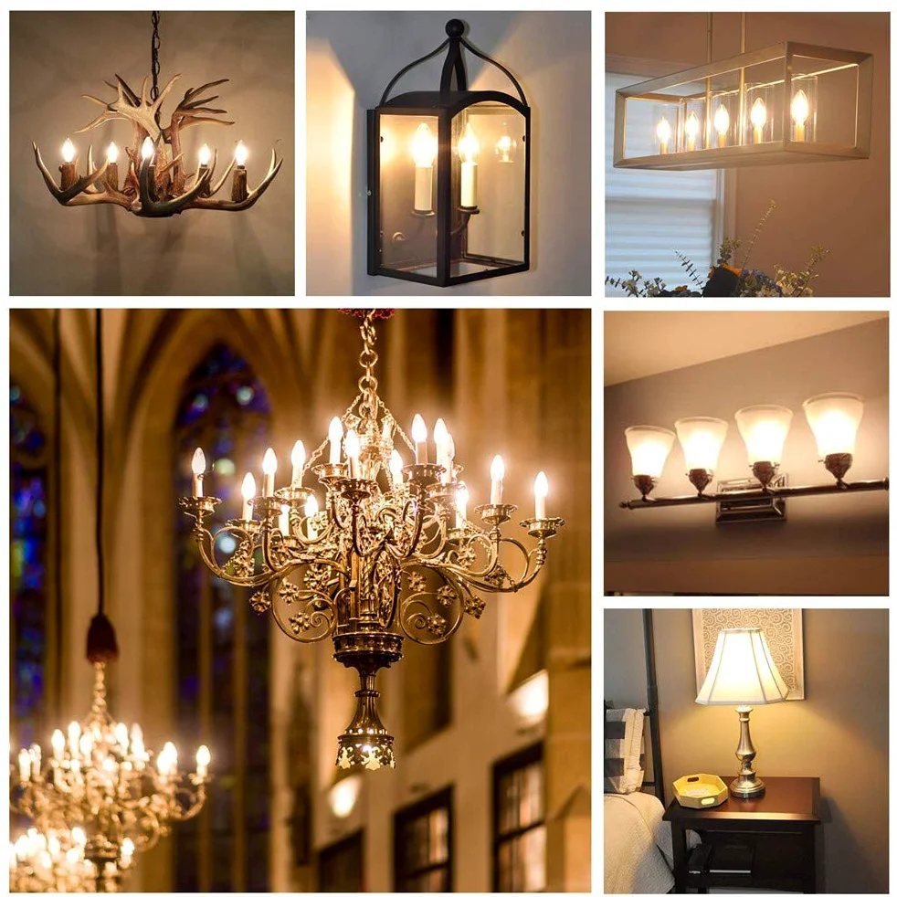 Lampadina a candela a filamento LED dimmerabile E14 220V 3,5W - Illuminazione decorativa calda 2700K(10pcs)