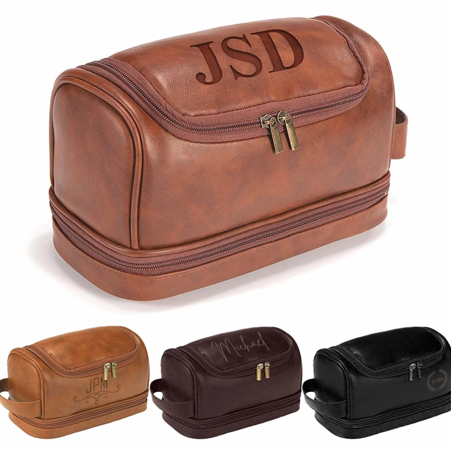 Borsa Da Toilette Personalizzata Per Uomo In Pelle PU Grande Capacità Regalo Fatto A Mano