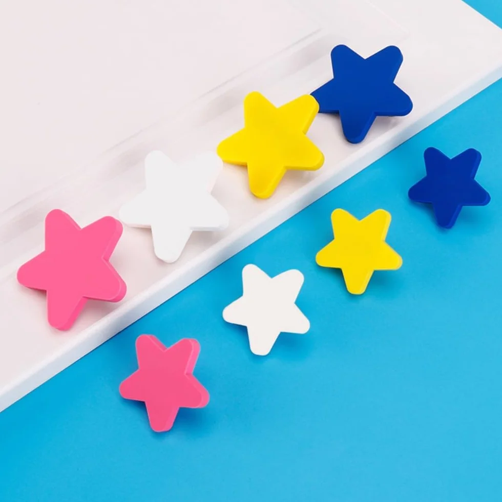 Maniglie per mobili da cucina 9 pezzi gomma morbida anticollisione pomelli bambini stelle luna nuvole cassetti sicurezza bambino Blu