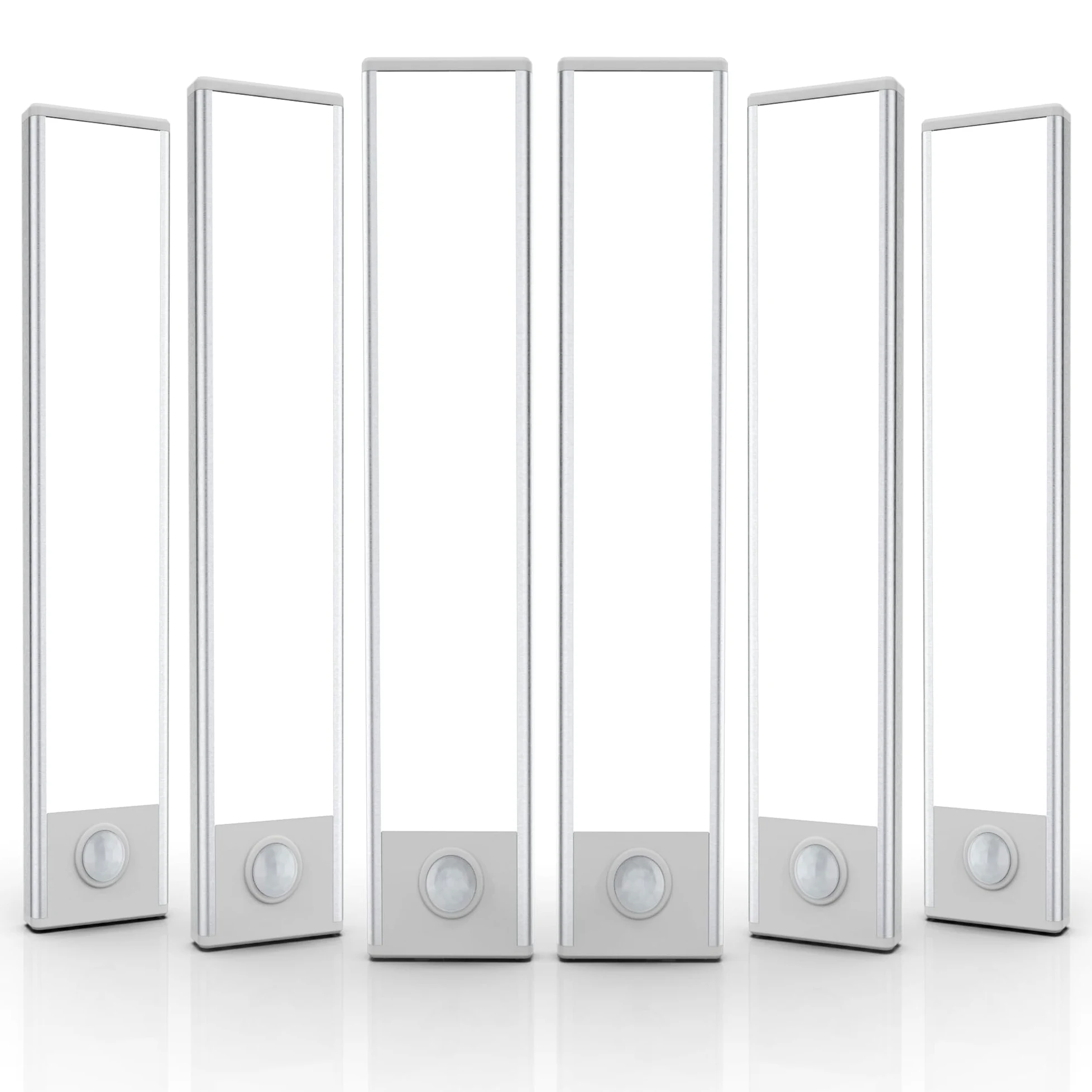 Confezione da 6 luci a 32 LED con sensore di movimento per interni, ricaricabili magnetiche, alimentate a batteria, luci da banco per cucina, armadio, corridoio, scale, luce bianca