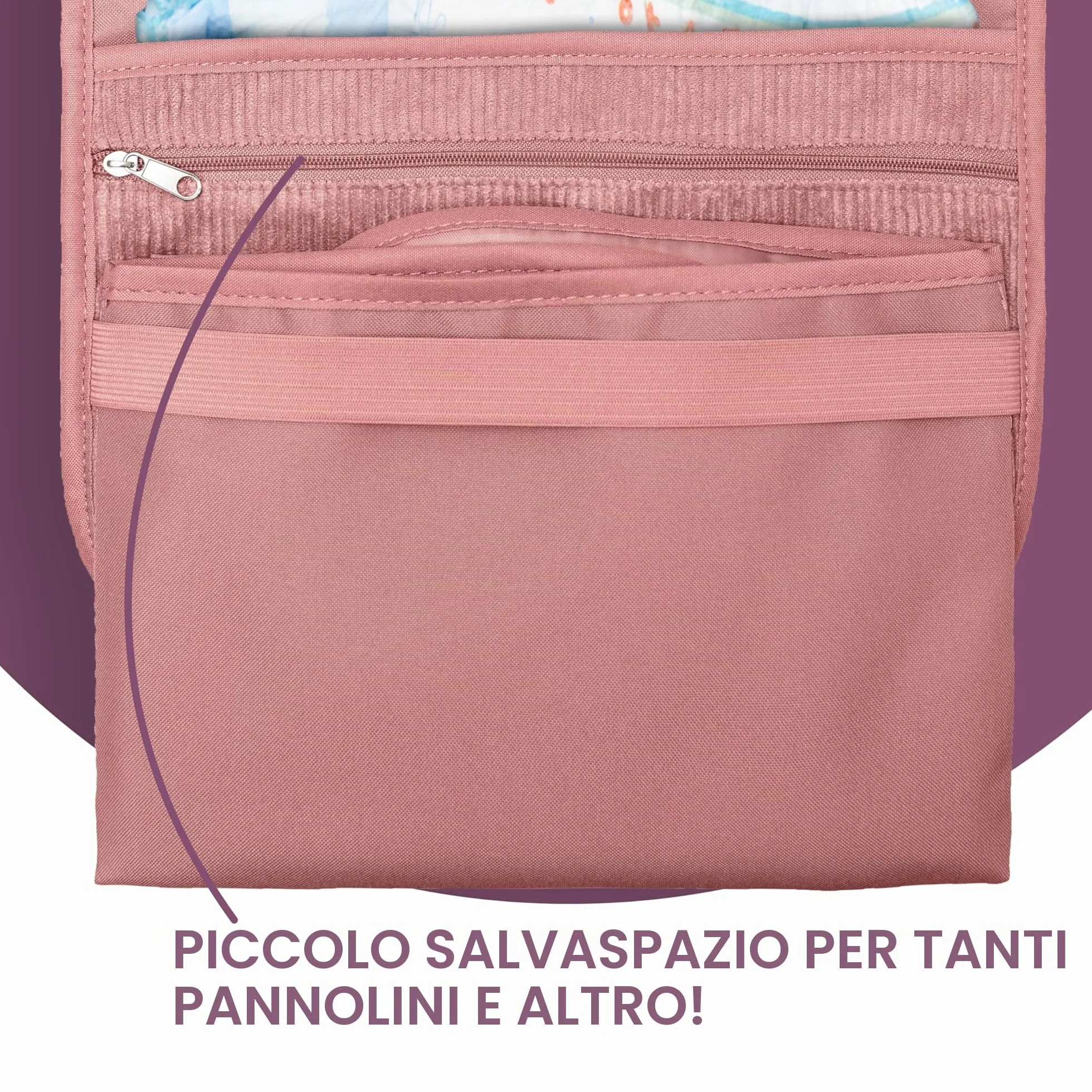 Jubi® Borsa cambio neonato con fasciatoio portatile – Compatta, grande capacità, organizer pannolini per viaggio e passeggino