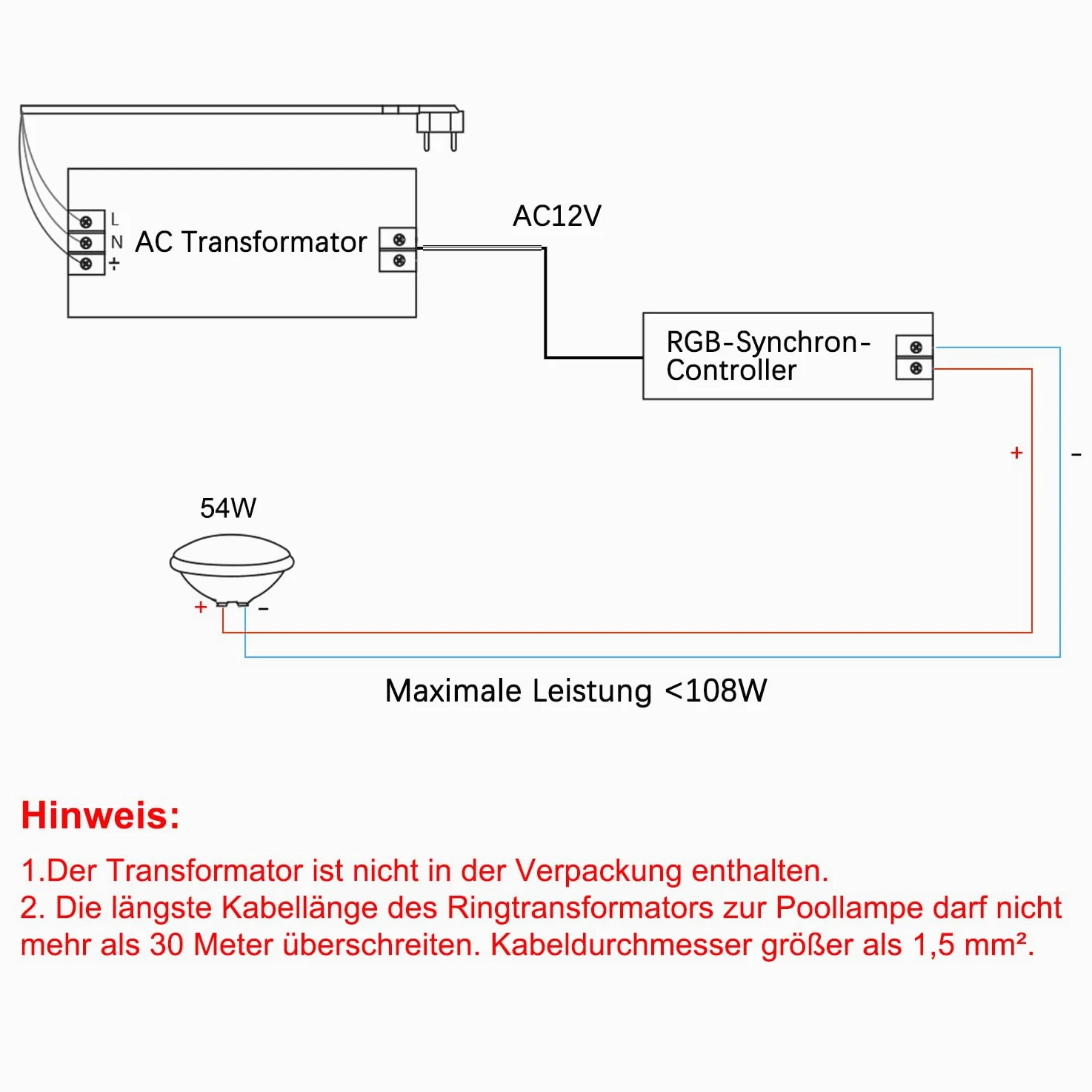 54W LED Illuminazione Della Piscina PAR56.12V RGB Luci Della Piscina Sincronizzazione Esterna con Telecomando, Timing 2/4/6H IP68 Lampada Della Piscina Impermeabile (1 PZ)