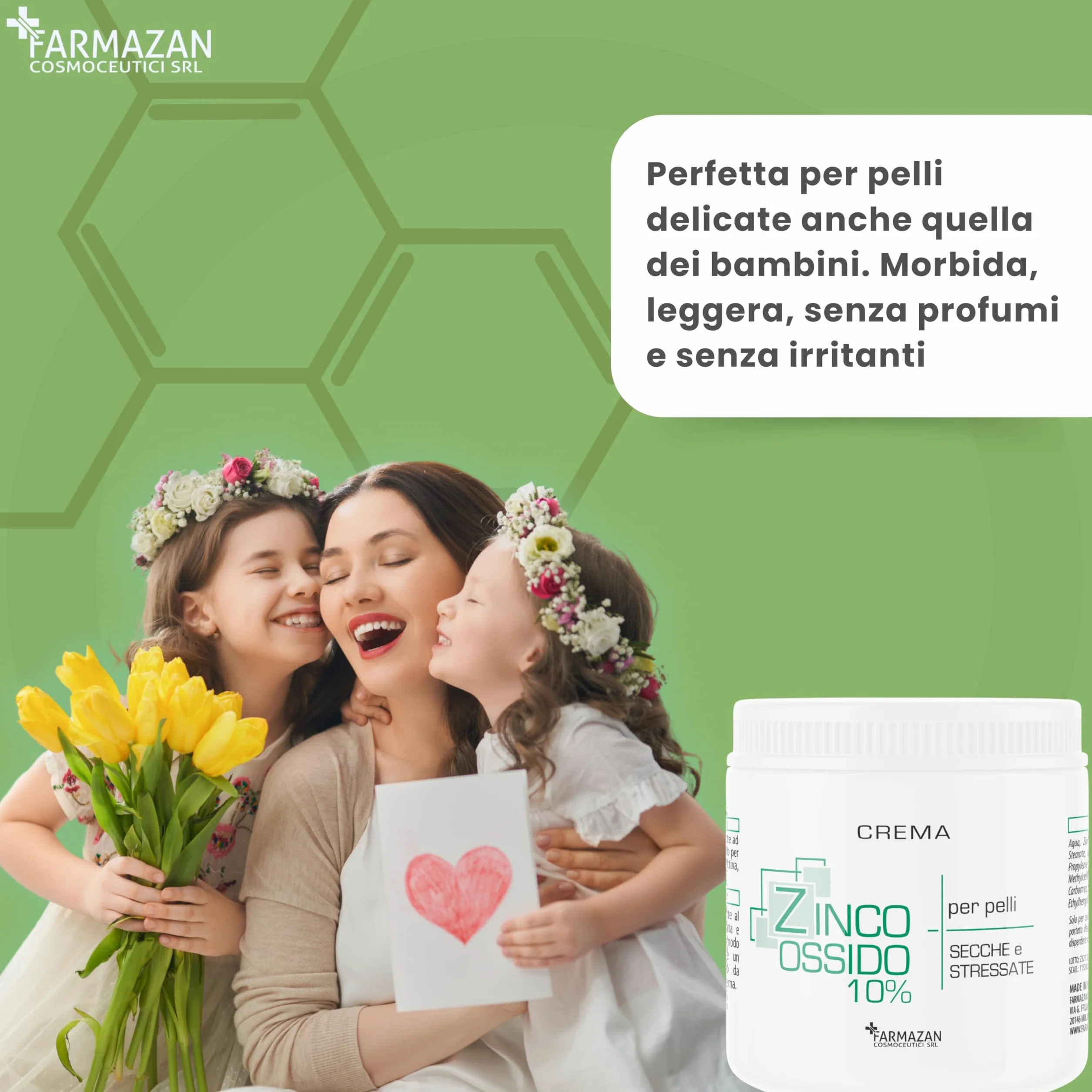 Crema Ossido di Zinco 10% 500ml Protettiva Lenitiva Idratante Senza Profumo Olio di Mandorla e Ricino Cambio Pannolino Pelli Delicate Made in Italy