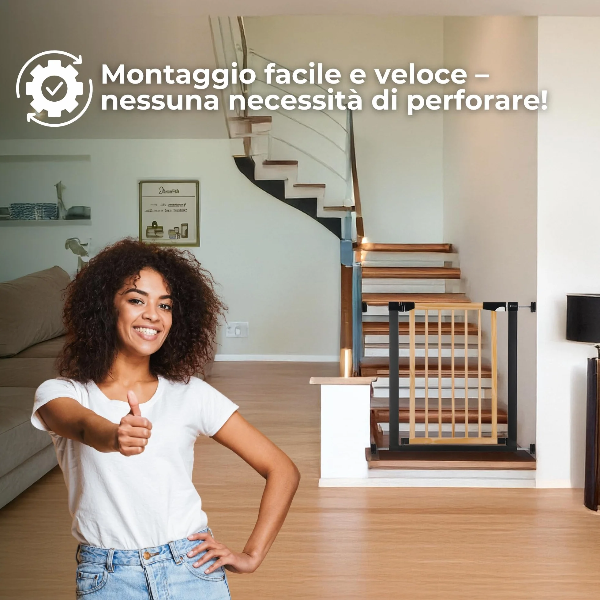 SPRINGOS Griglia di protezione per scale 75-82 cm