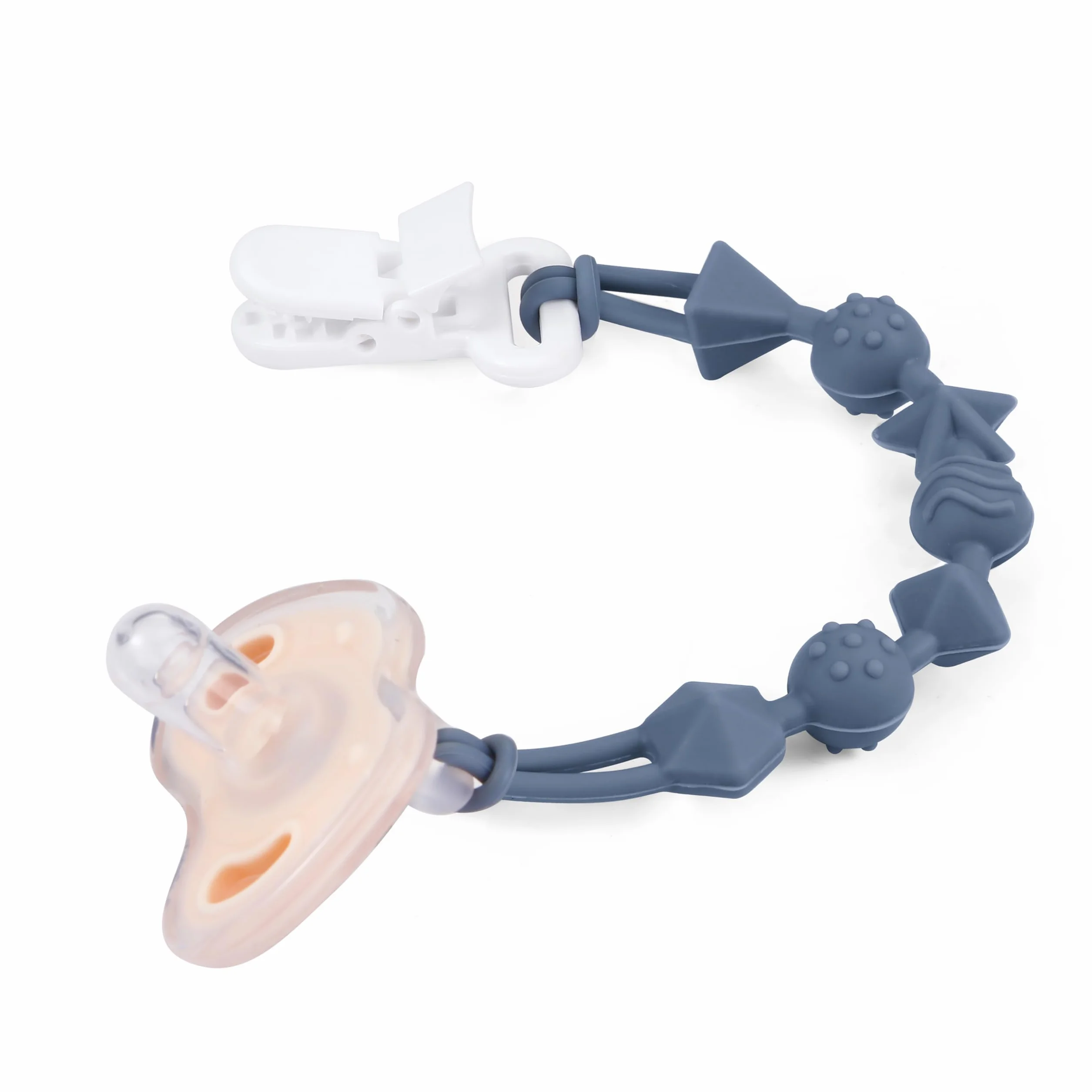 PandaEar Cinghie per Ciuccio in Silicone Confezione da 8, Clip e Massaggiagengive a Forma di Dinosauro